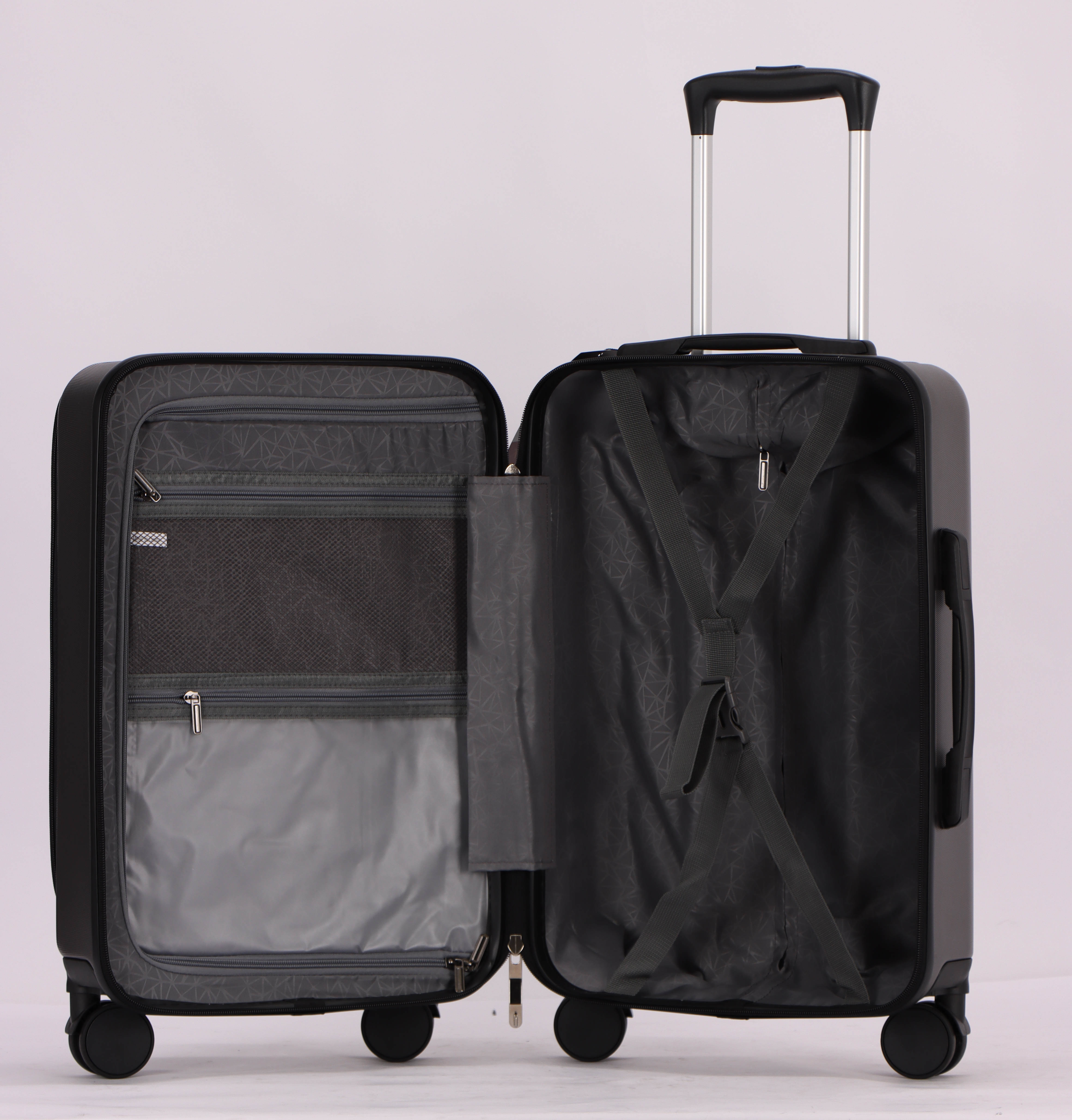 3-Piece Luggage Set – Hardshell ABS Suitcases with Spinner Wheels, Built-In TSA Combination Lock, Aluminum Handle, 20” Carry-On with USB & Type-C Ports and Front Laptop Pocket, Expandable 24” & 28” Checked Bags (GRAPHITE)