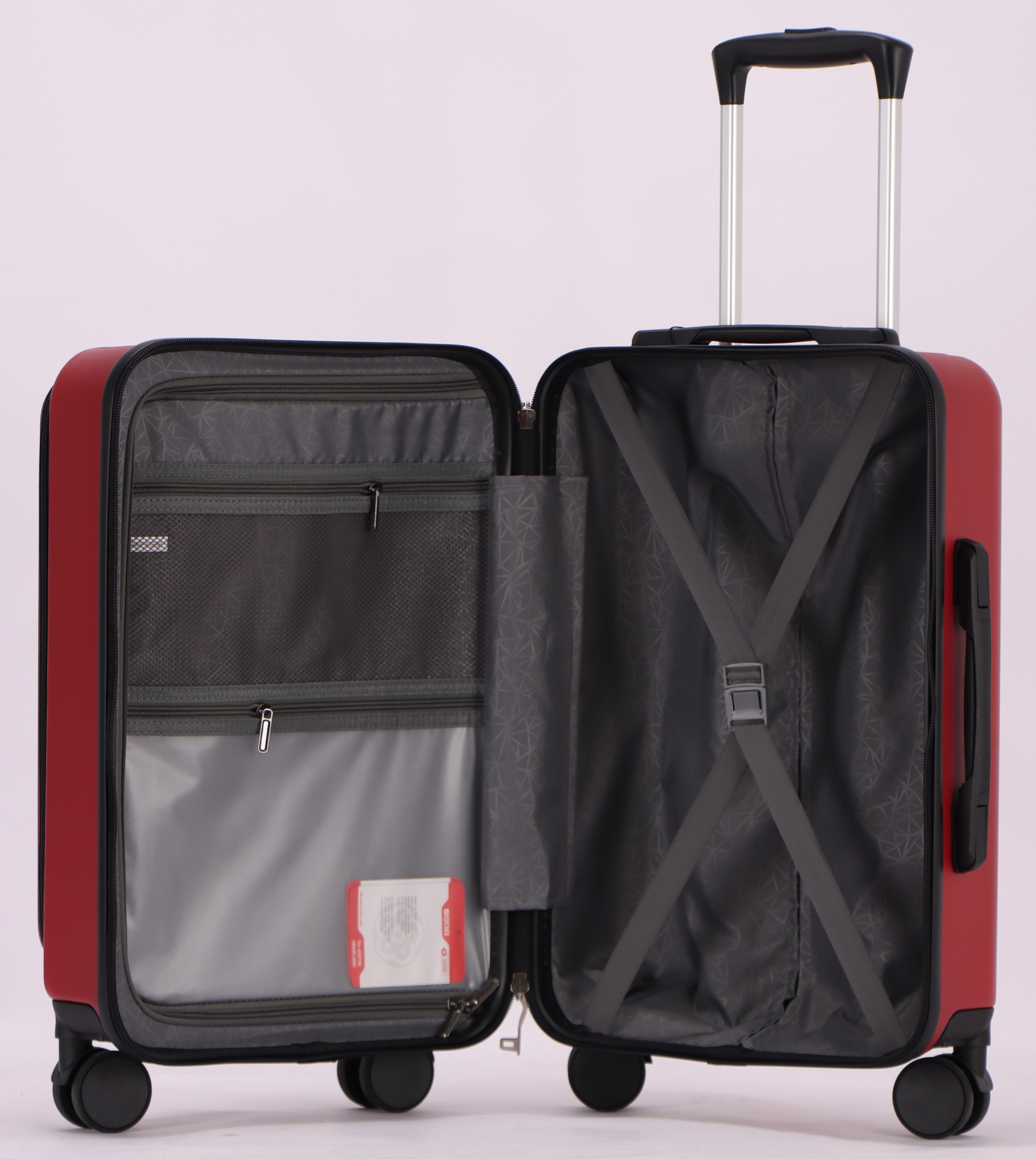 Luggage Set 3 Piece, Hardshell ABS Suitcases with Spinner Wheels, TSA Password Lock, Aluminum Handle, 20" Carry-On with USB Port & Laptop Pocket, Expandable 24" & 28" Checked Bags (Wine Red)