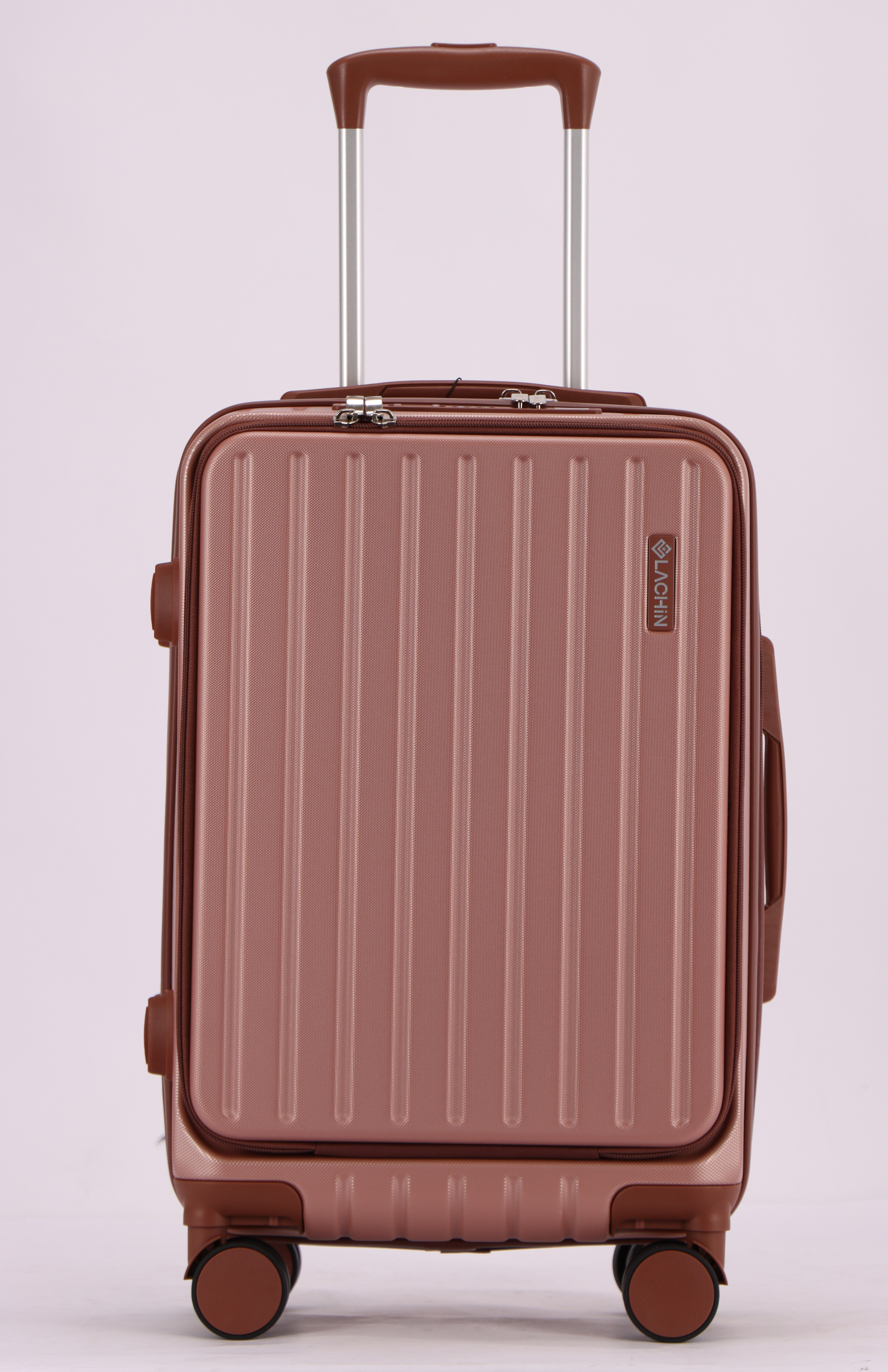 3-Piece Luggage Set – Hardshell ABS Suitcases with Spinner Wheels, Built-In TSA Combination Lock, Aluminum Handle, 20” Carry-On with USB & Type-C Ports and Front Laptop Pocket, Expandable 24” & 28” Checked Bags (ROSE GOLD)