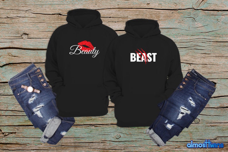 Beauty and Beast Couple Hoodies