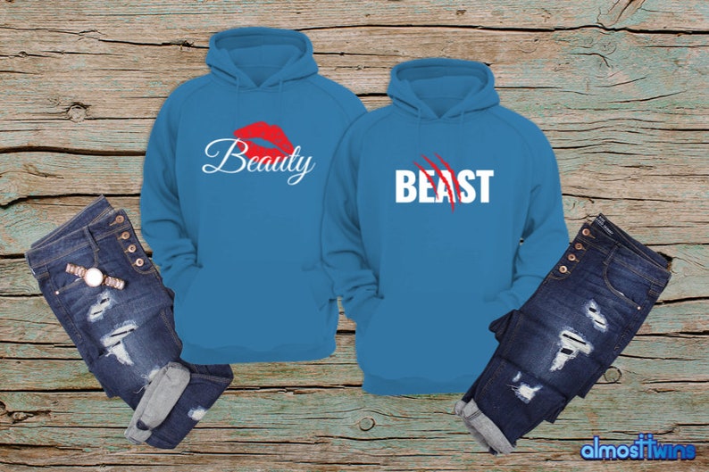 Beauty and Beast Couple Hoodies