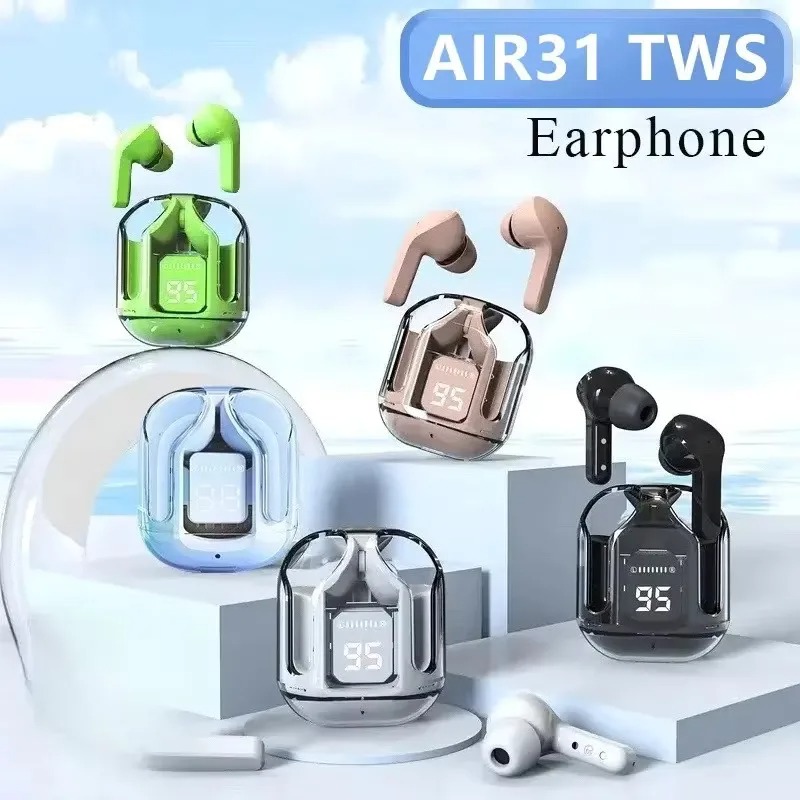 N27 Tws Wireless Bluetooth Headset Transparent Headphones ENC Power Digital Display Stereo Sound Earphones for All Smartphones