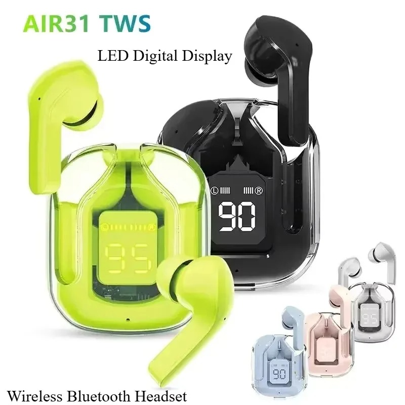 N27 Tws Wireless Bluetooth Headset Transparent Headphones ENC Power Digital Display Stereo Sound Earphones for All Smartphones