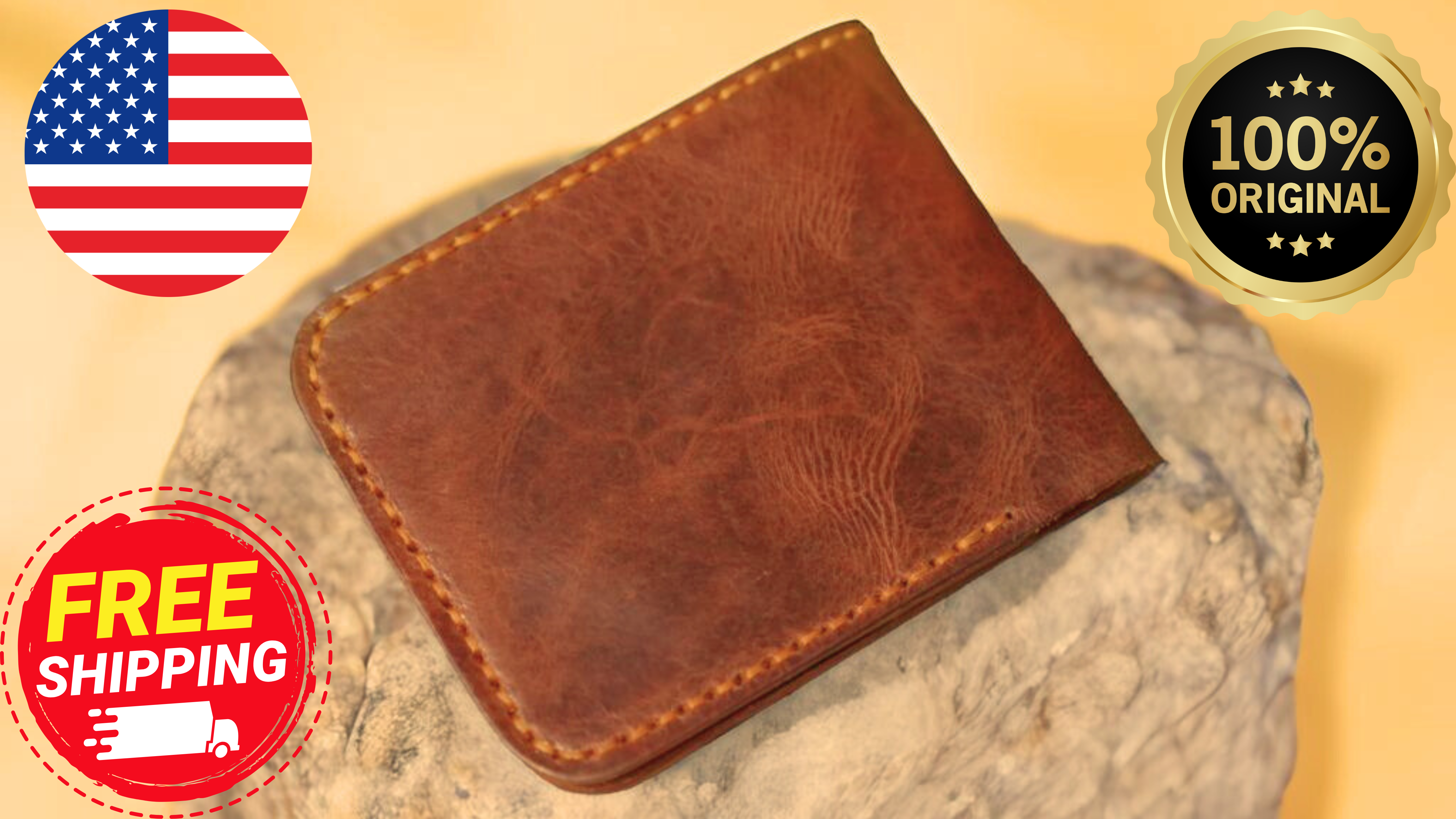 Hand-Stitched Genuine Leather Wallet by EXPORT TOP | Compact & Durable