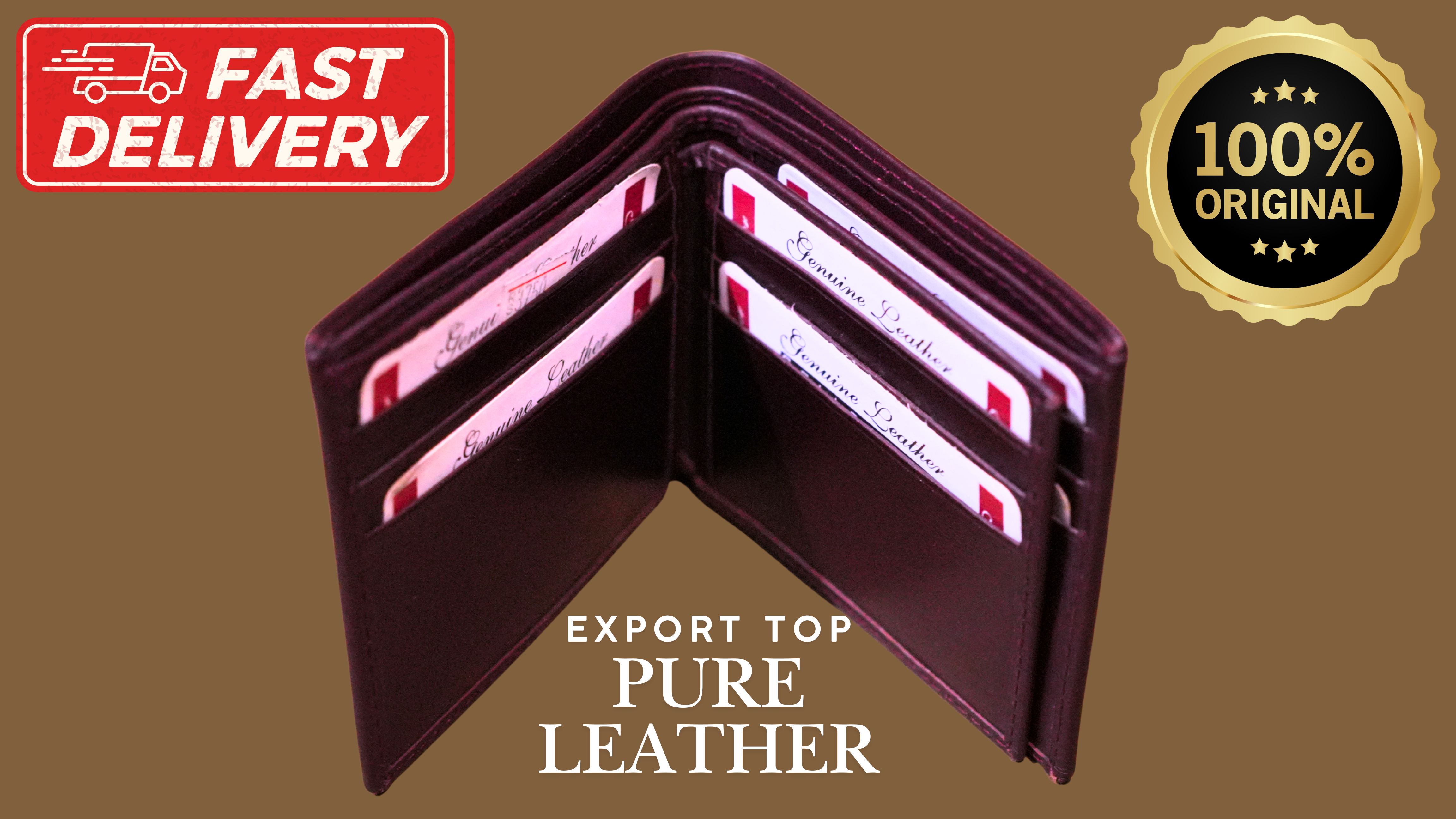 100% Genuine Leather Wallet by EXPORT TOP | Fine Finish & Elegant Style