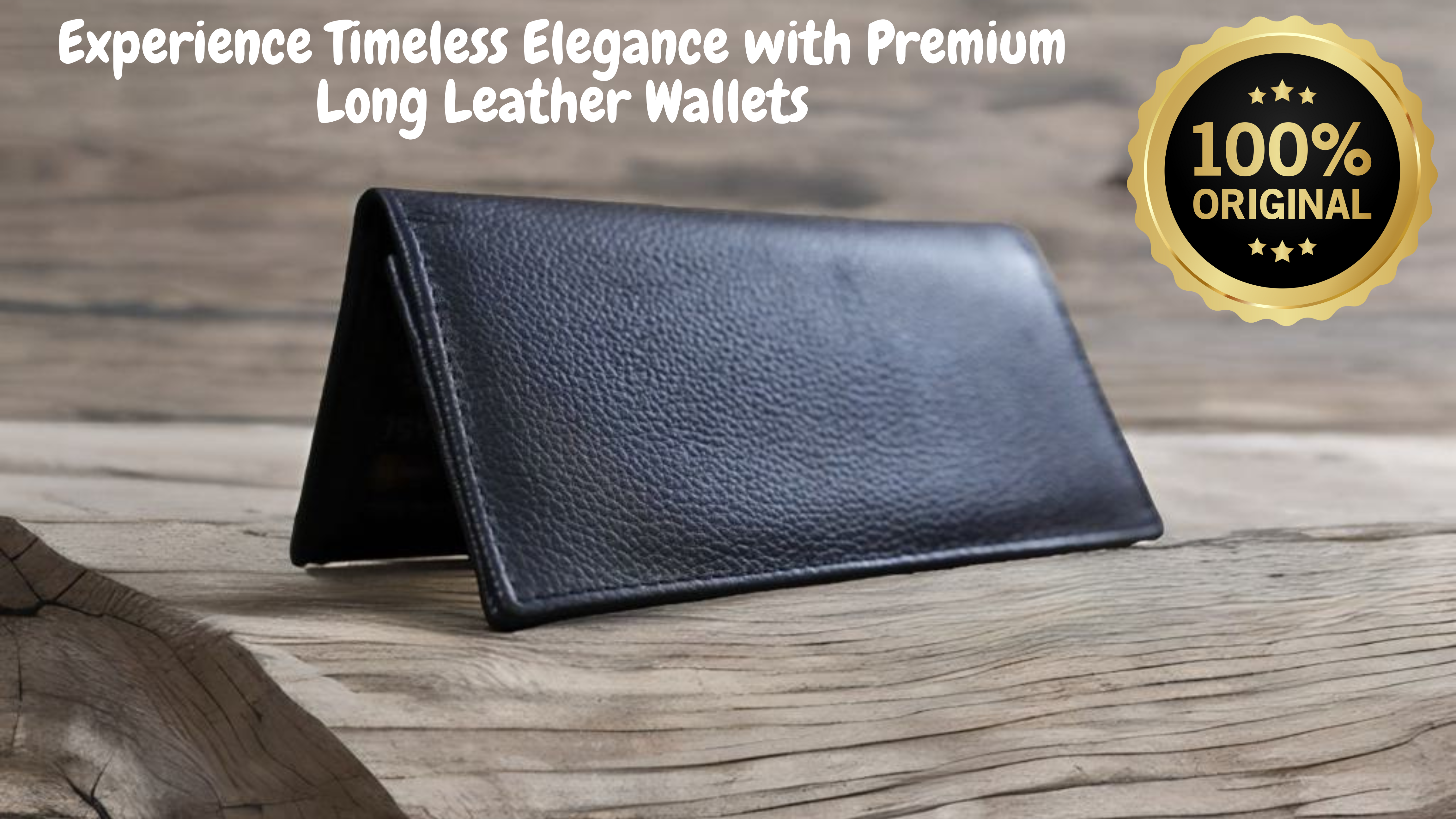 Men’s Handmade Pure Leather Long Wallet – Vintage Style, Hand Stitched