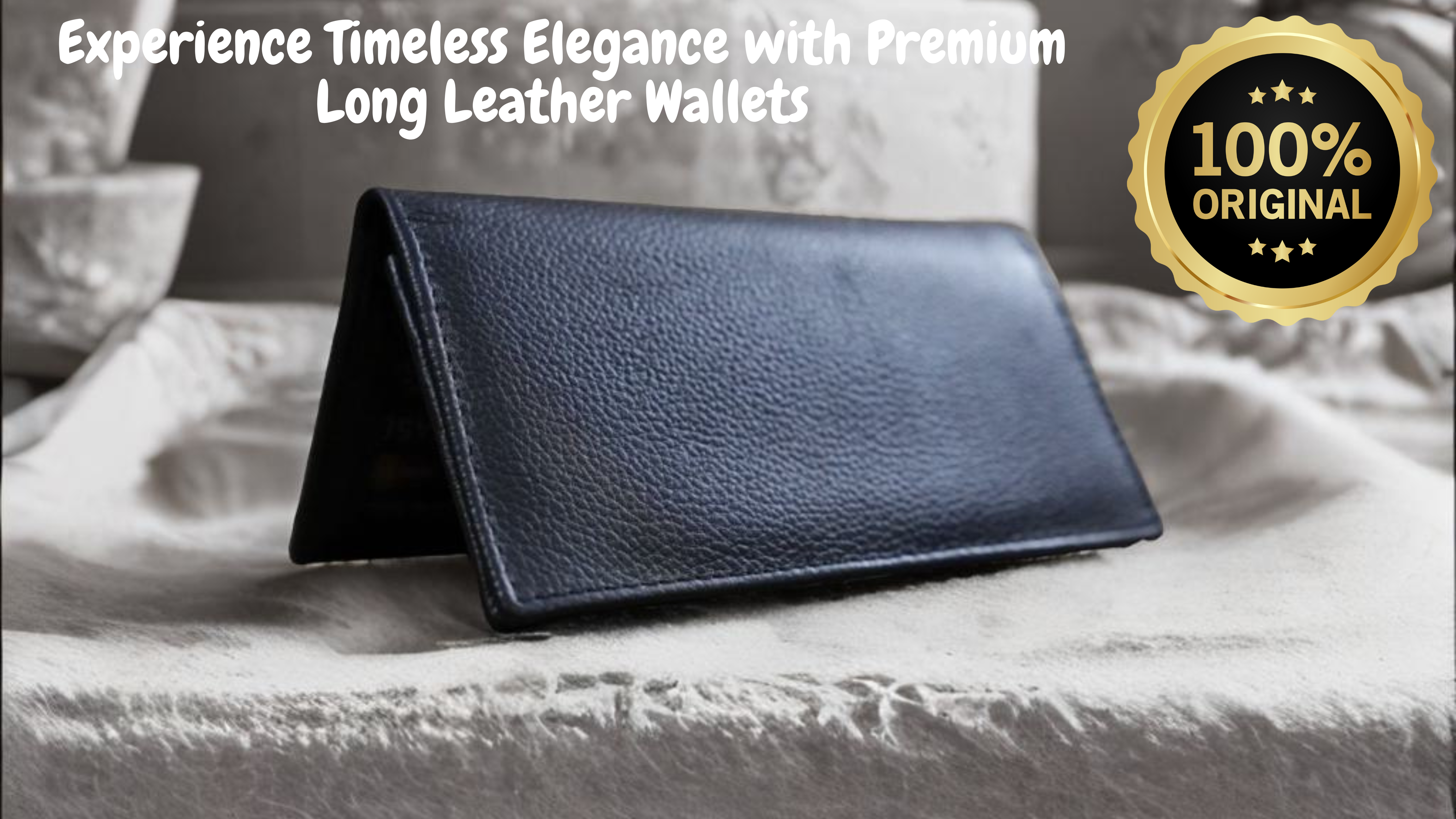 Men’s Handmade Pure Leather Long Wallet – Vintage Style, Hand Stitched