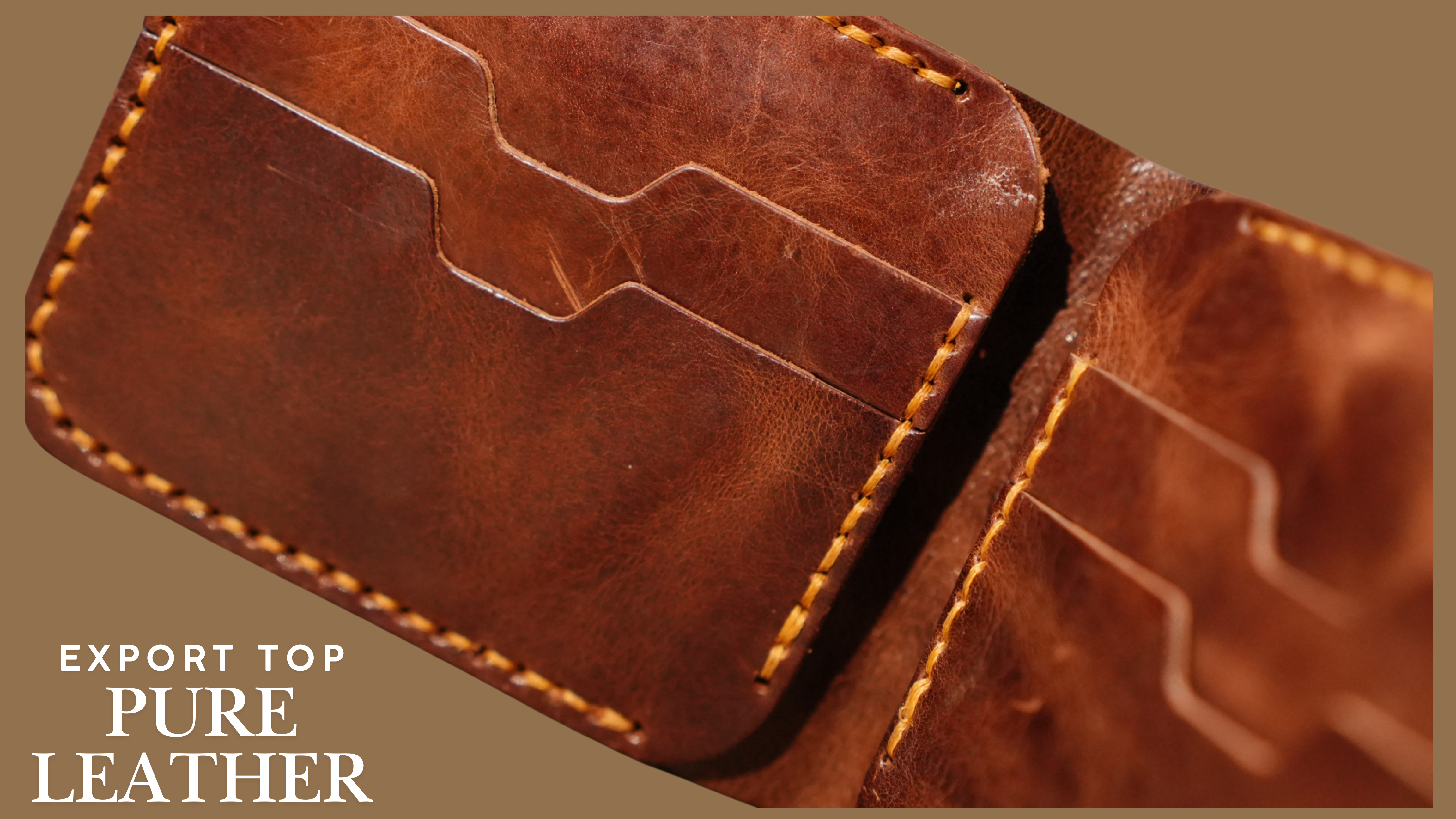 Hand-Stitched Genuine Leather Wallet by EXPORT TOP | Compact & Durable