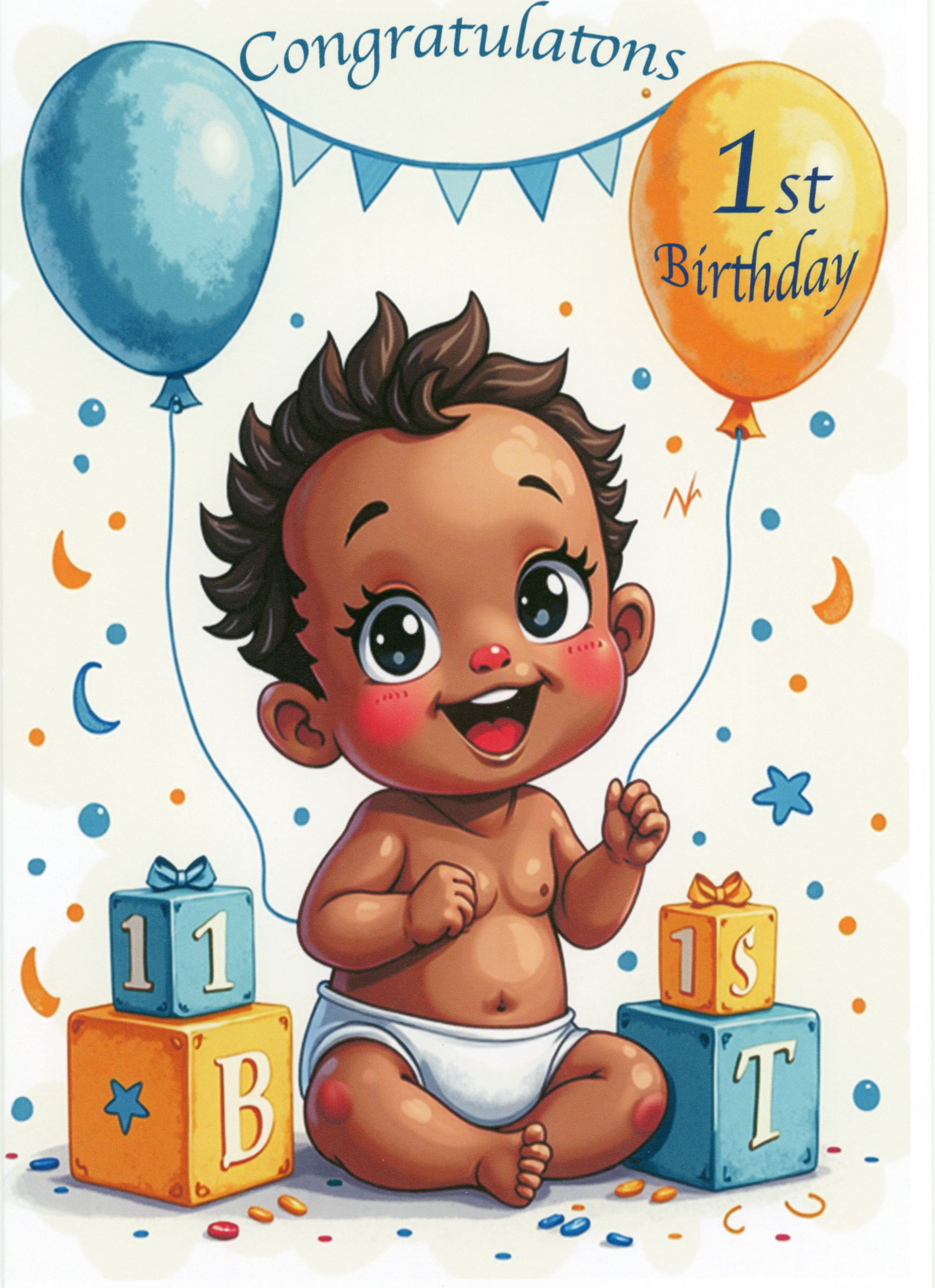1st Birthday Card Boy