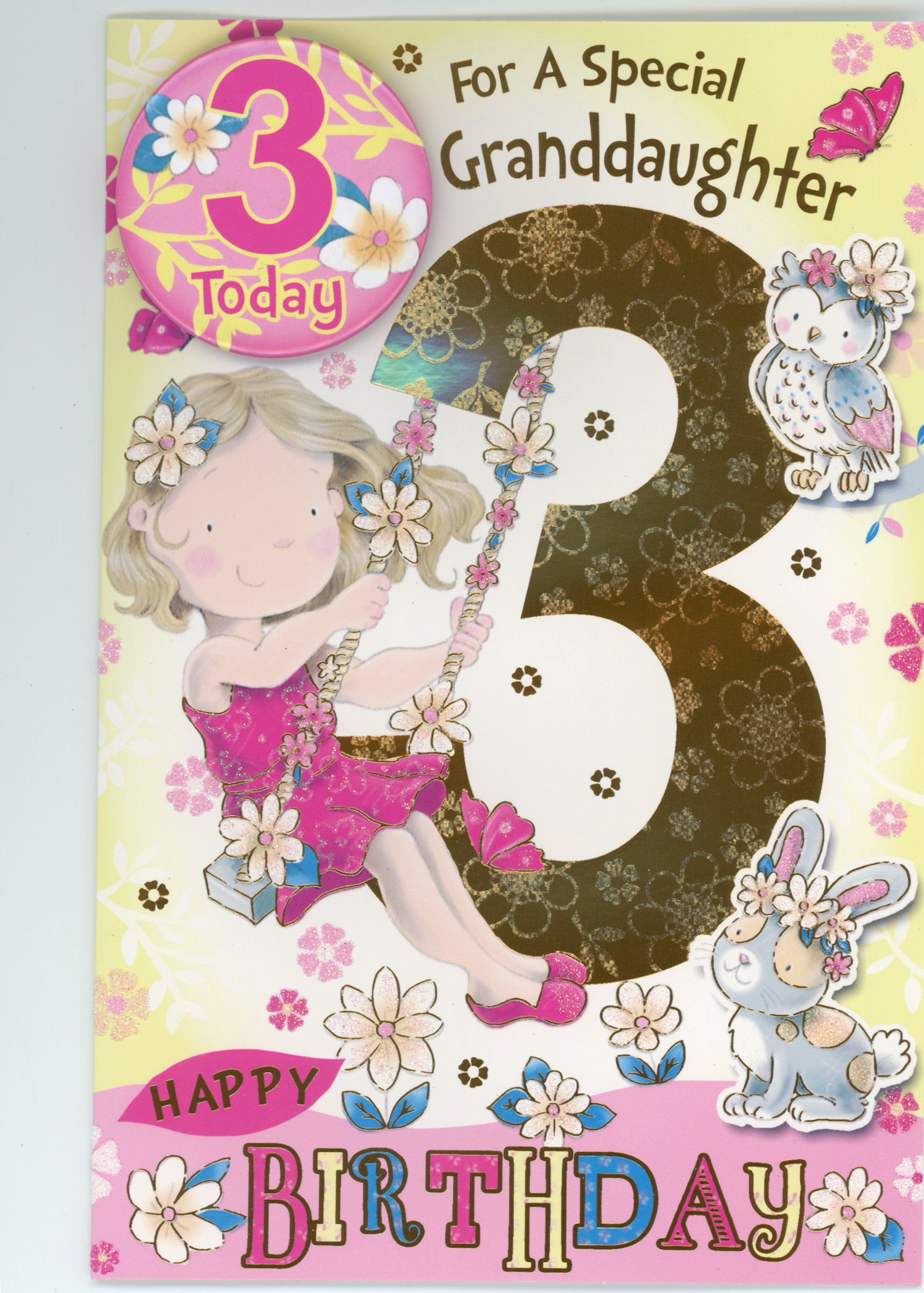 Birthday Card for a Granddaughter with Badge