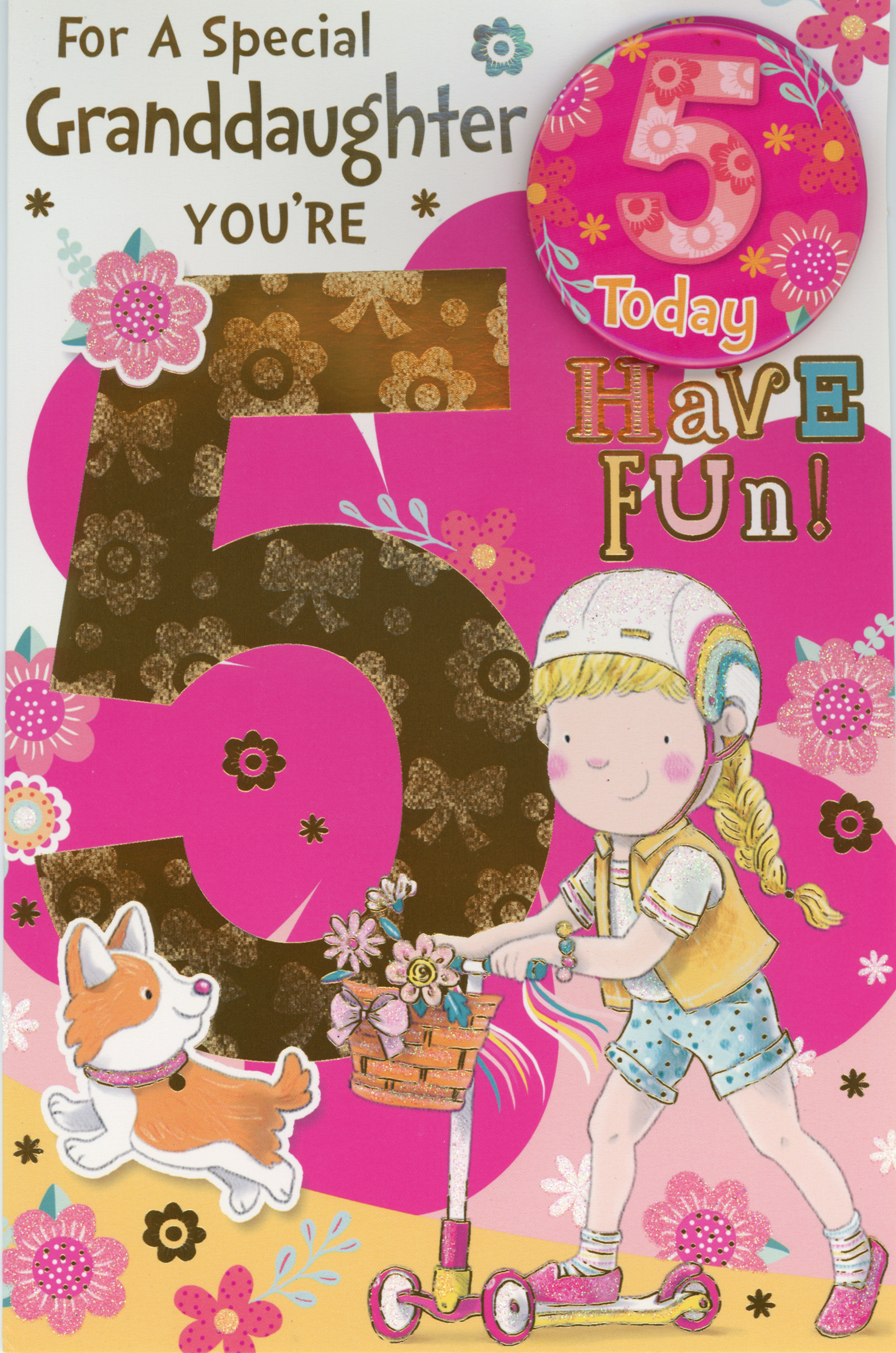 Special Granddaughter Birthday Card with Badge