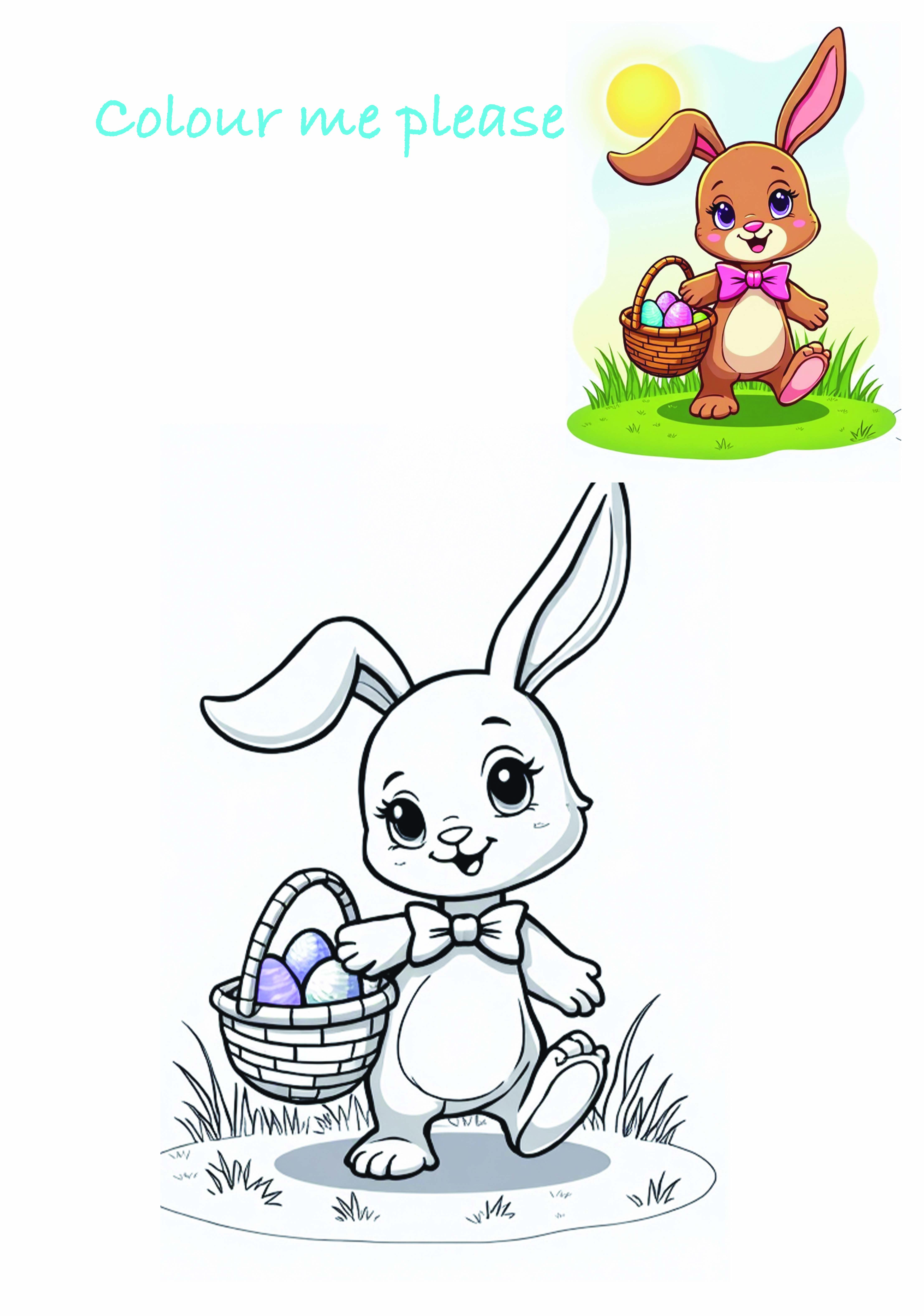Personalised Happy Birthday Bunny Card with FREE  Activity A4 Sheet included.