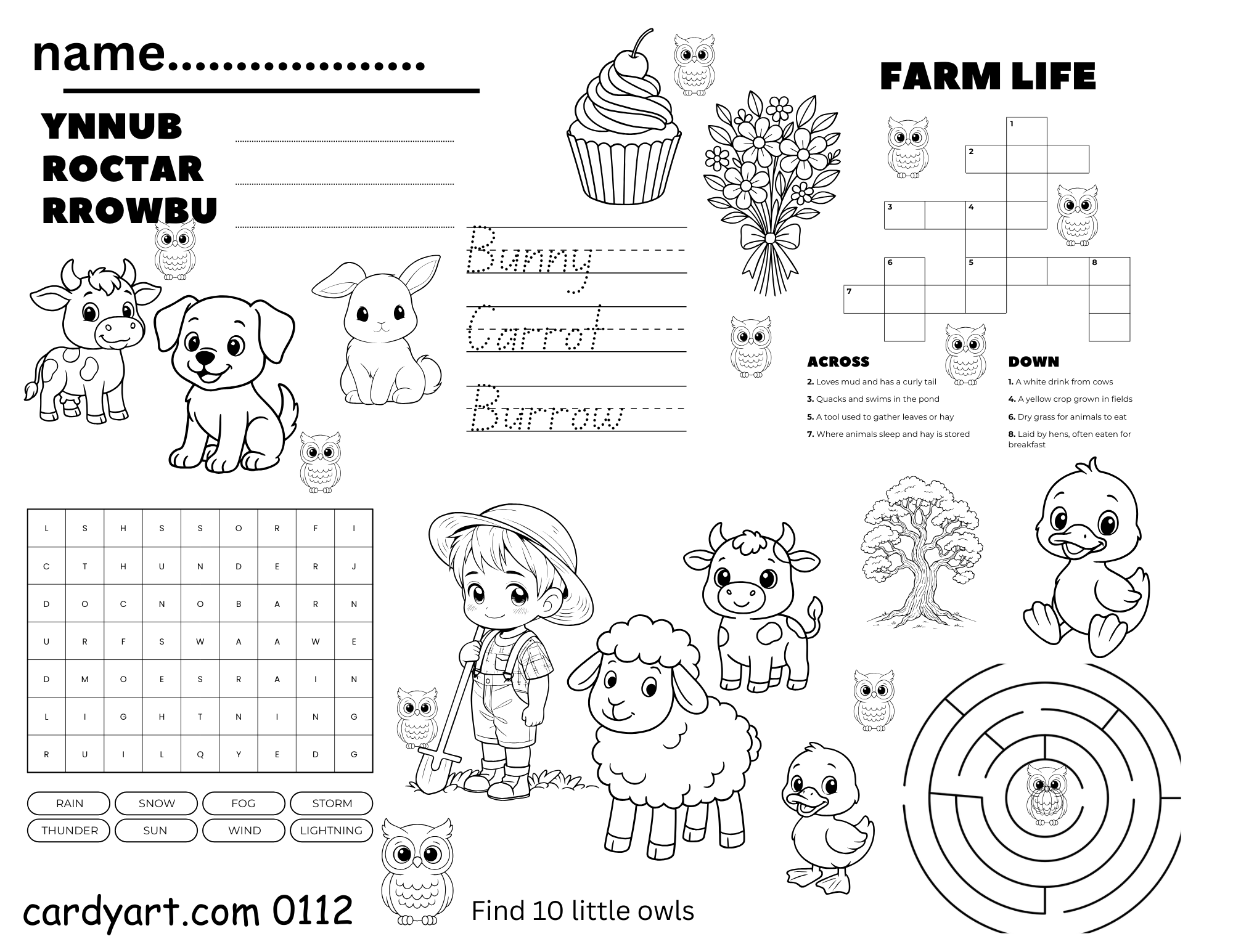 5 Pack of themed Children's Activity Colouring Sheets. Ideal for Parties,Class Rooms, and Artistic Pastimes.