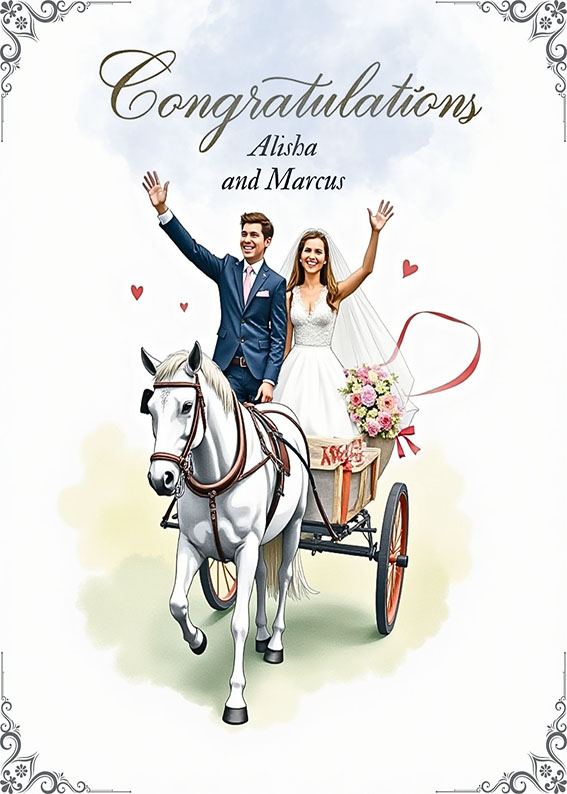 Personalised Wedding greeting card