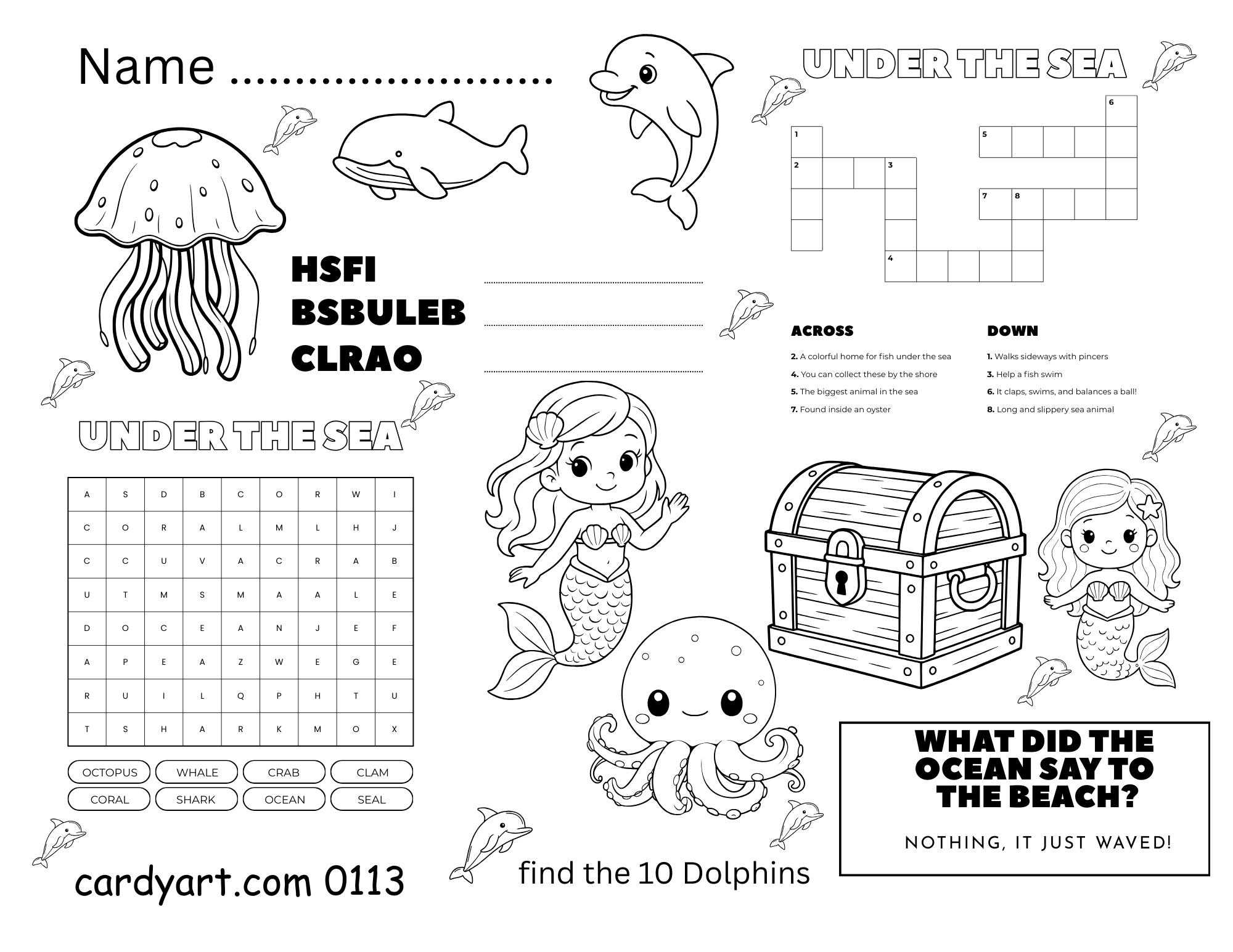 Under the Sea Activity Sheet
