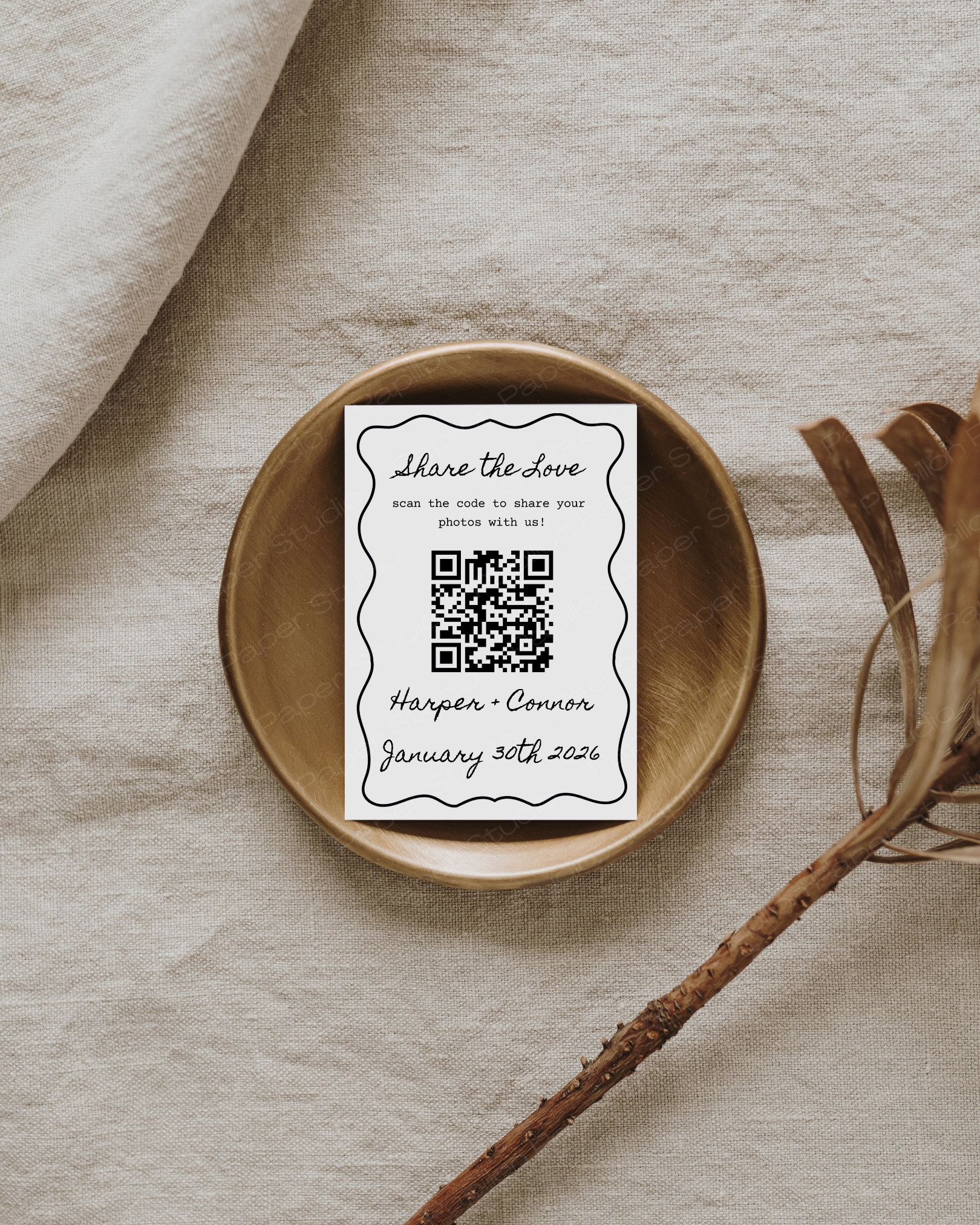 Capture the Love Wedding QR Code Card