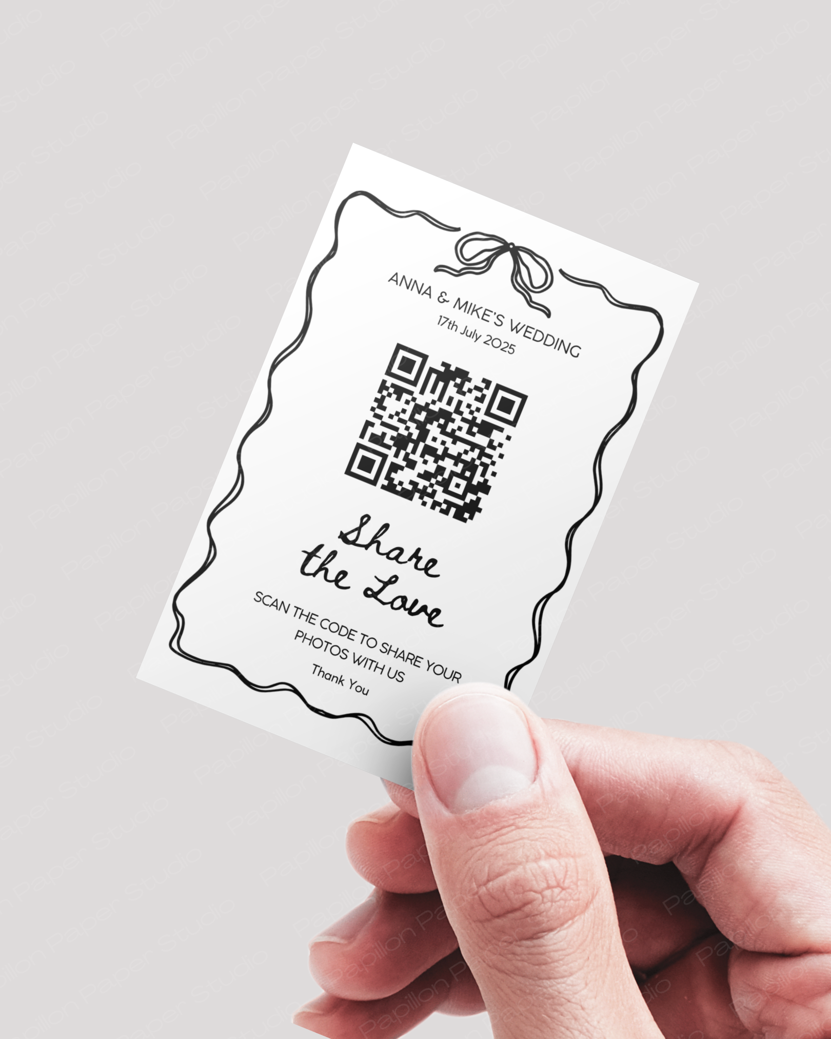 Capture the Love Wedding QR Code Card