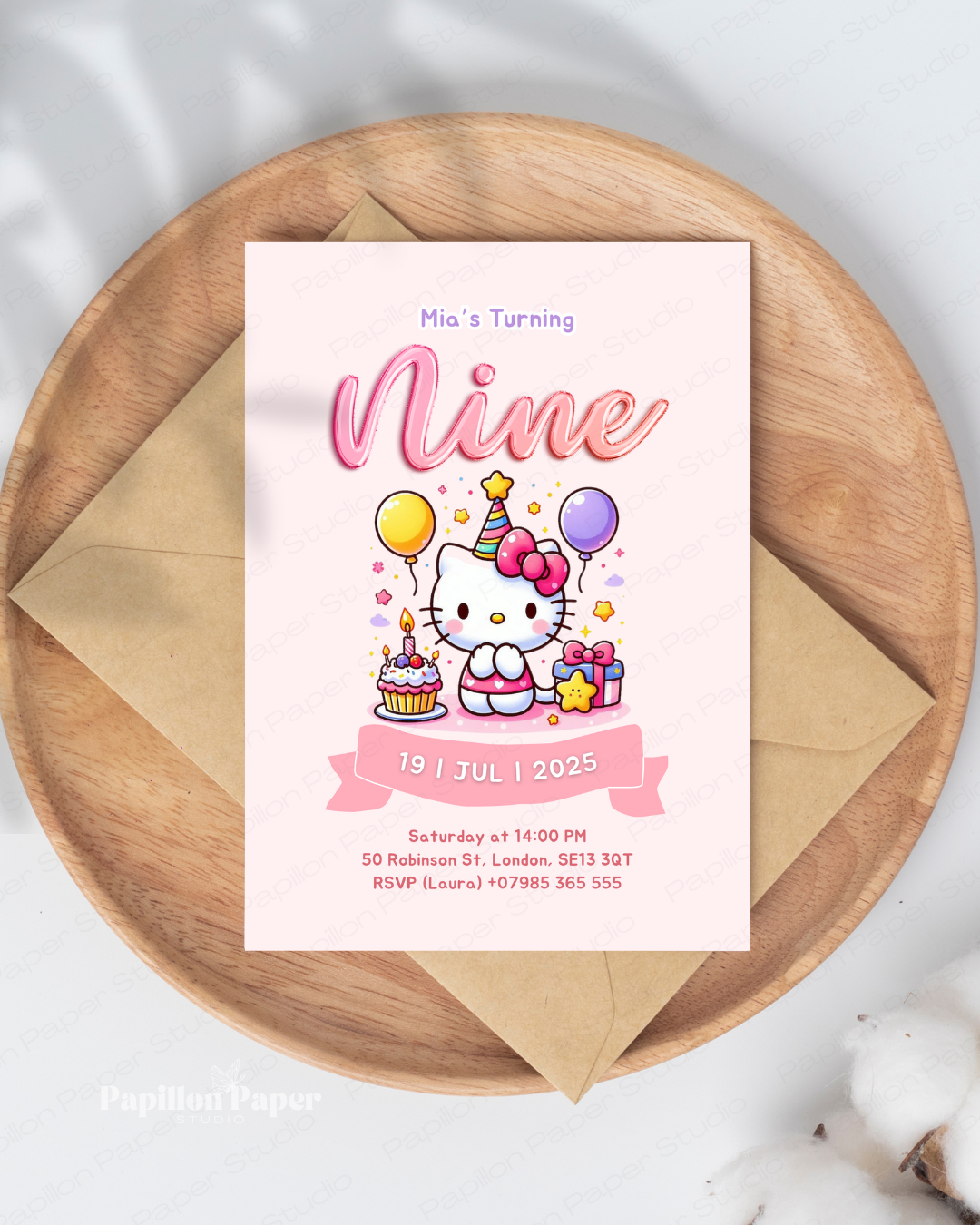Hello Kitty Birthday Invitation