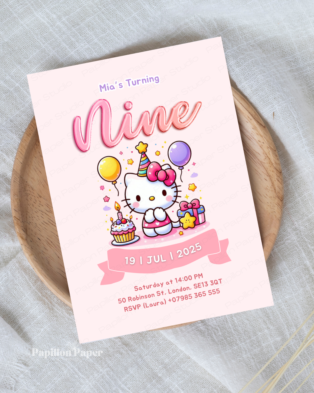 Hello Kitty Birthday Invitation