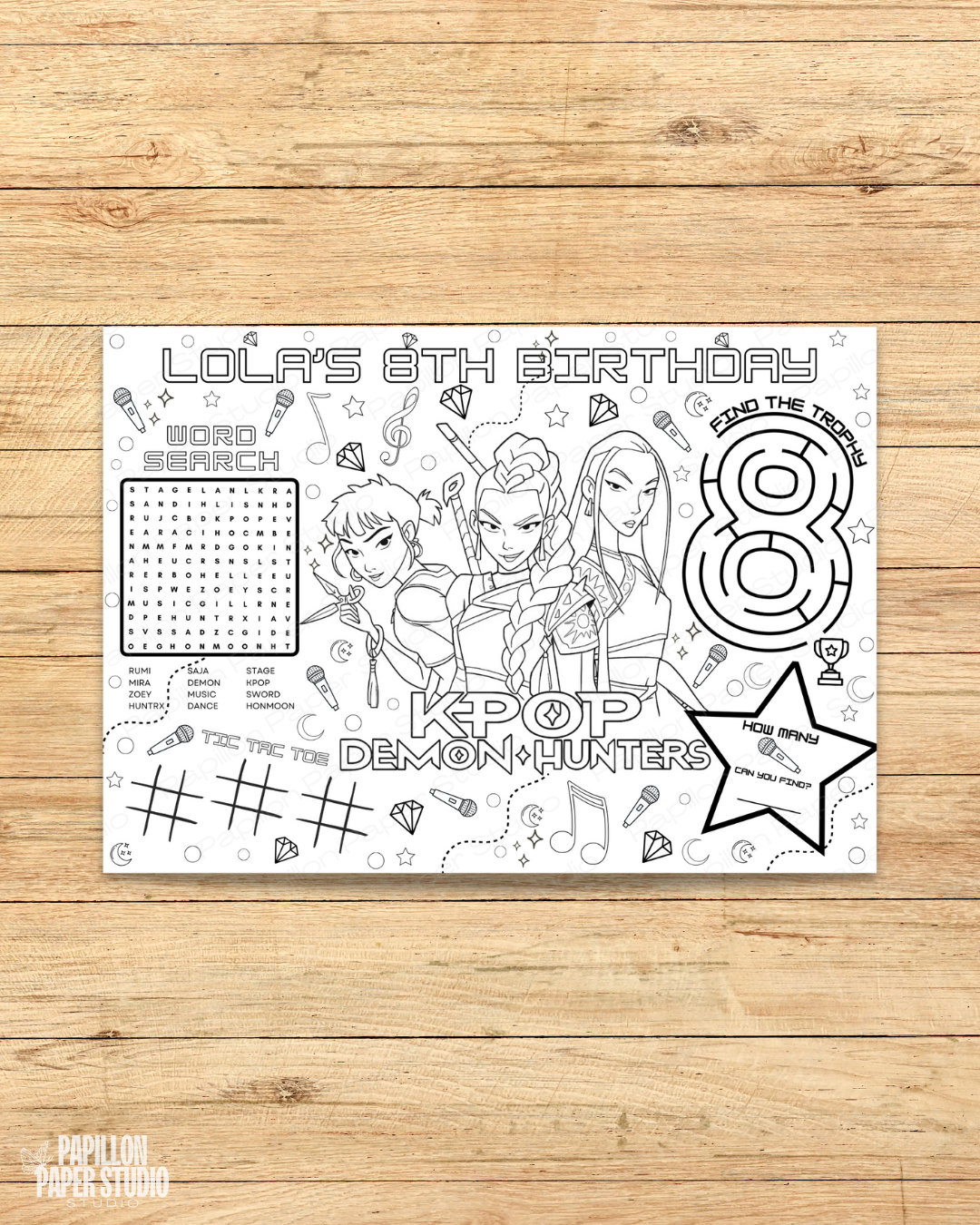 K-Pop Demon Hunters Activity Sheet