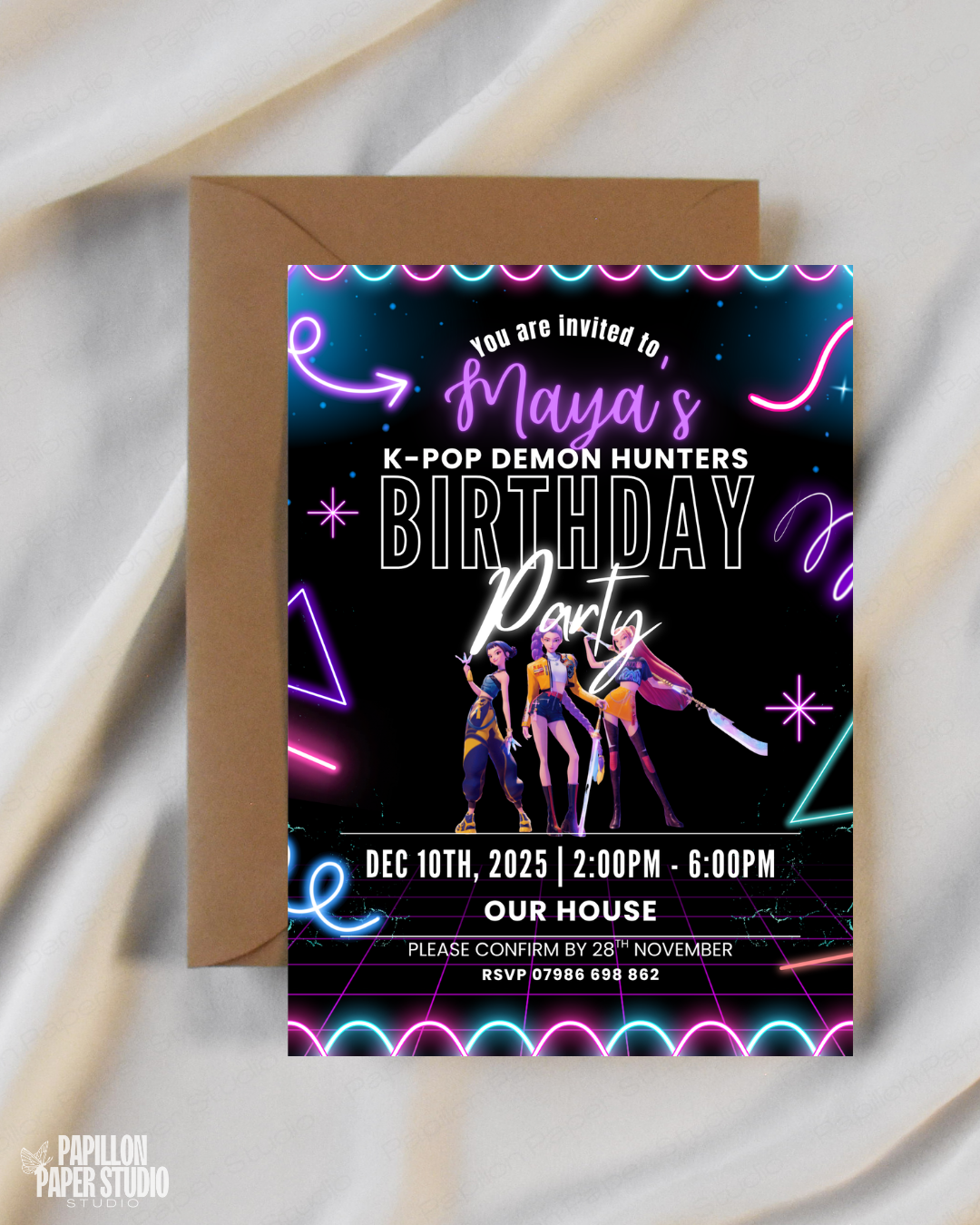 KPOP Demon Hunters Birthday Invitation 