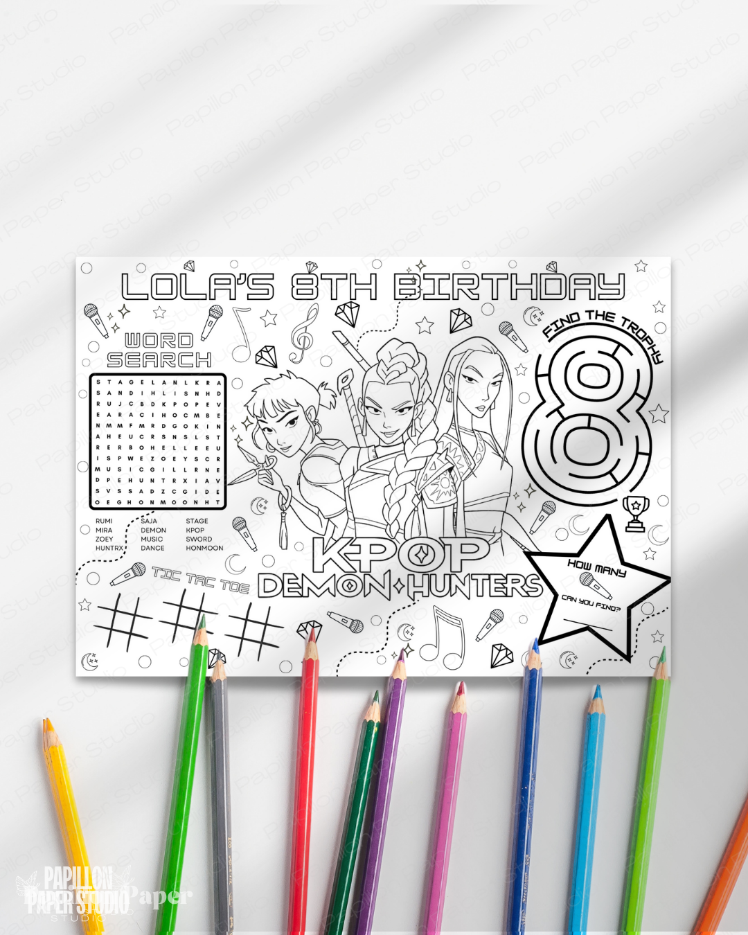 K-Pop Demon Hunters Activity Sheet