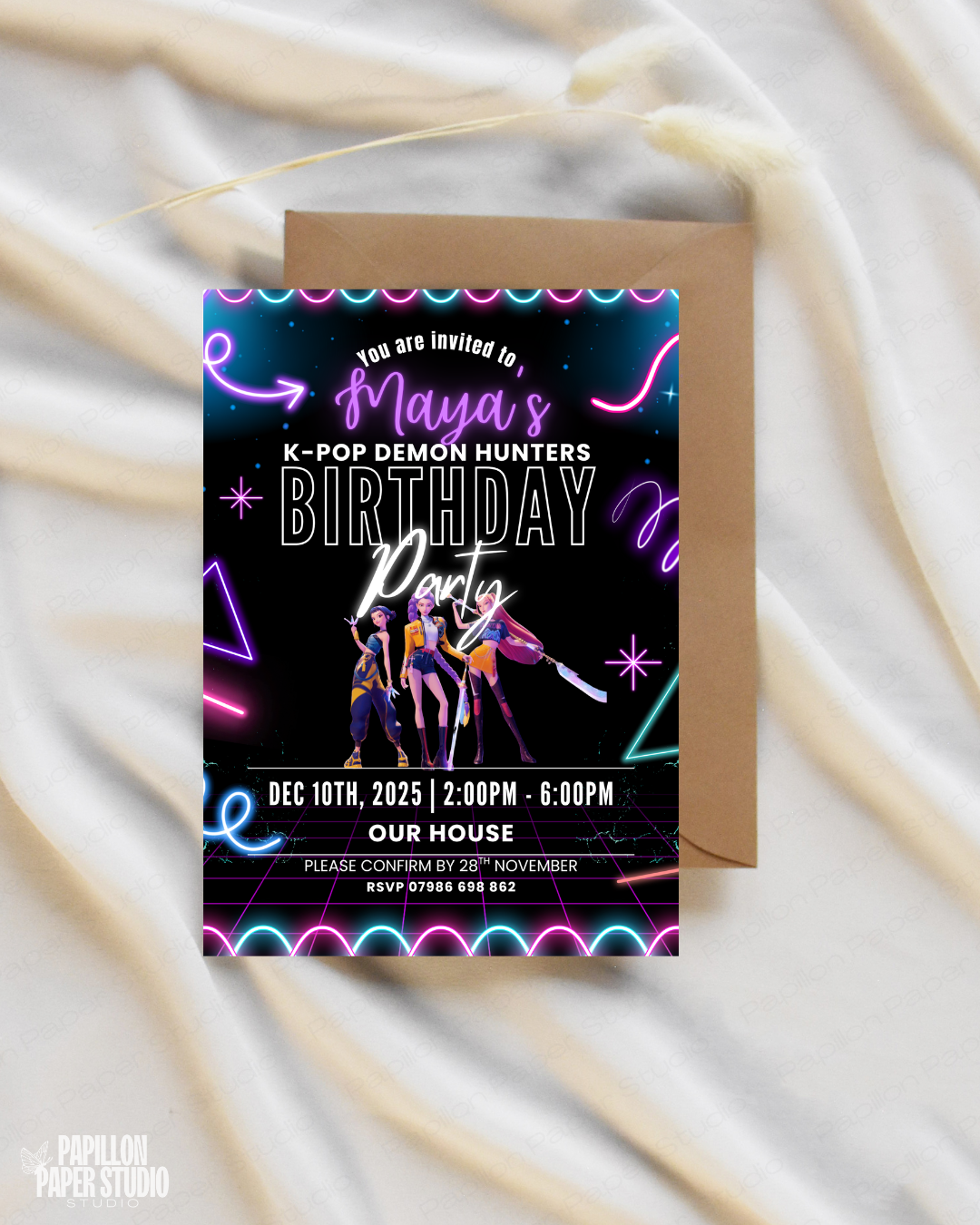 KPOP Demon Hunters Birthday Invitation 