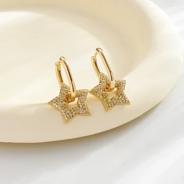 Sparkly Star Hoop Earrings