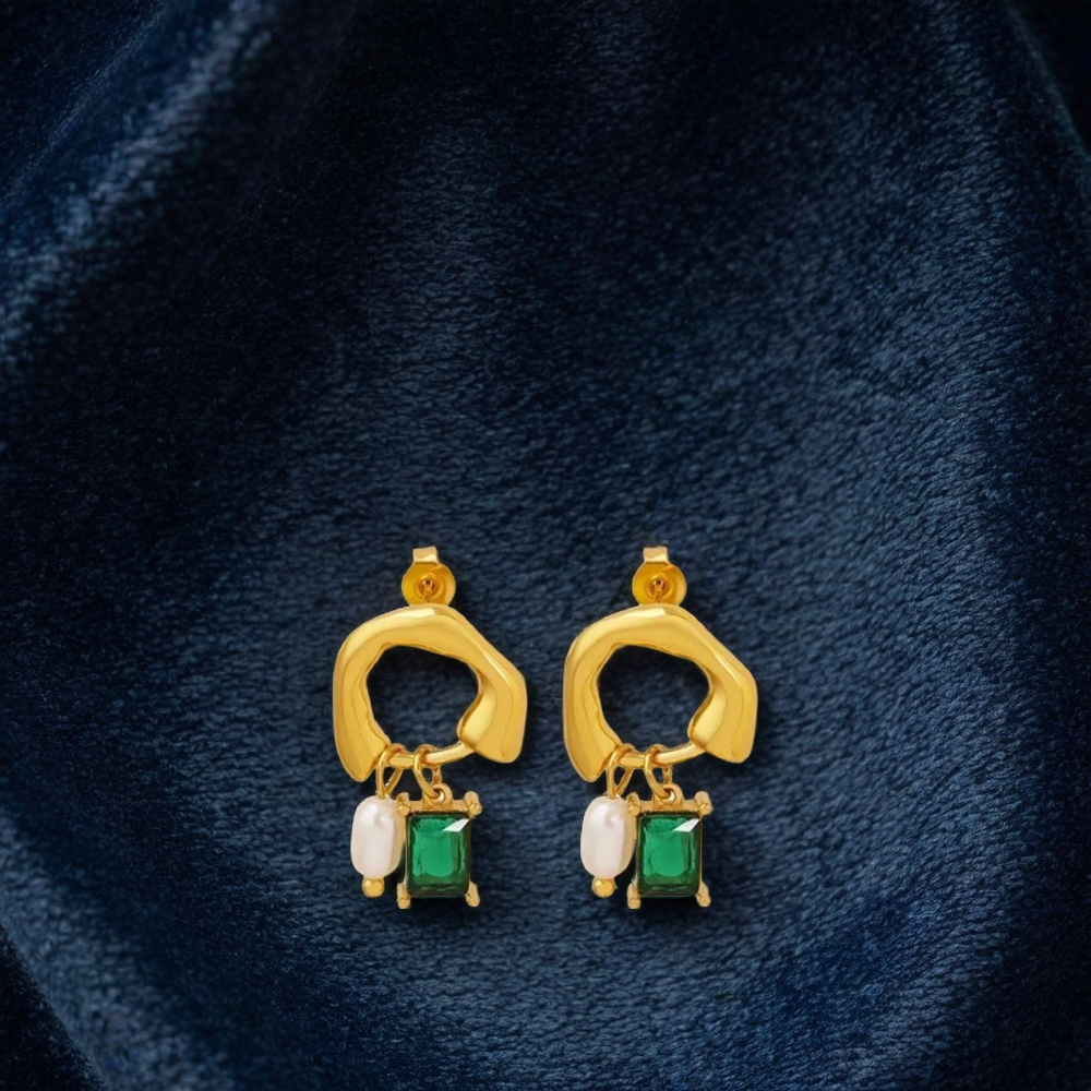 Square Ethnic Drop Earrings