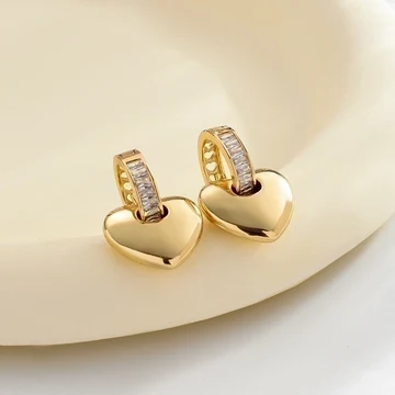 Gold Heart Earrings