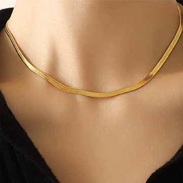 Flat Gold Chain Necklace