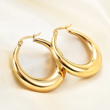 Chunky Gold Hoop Earrings