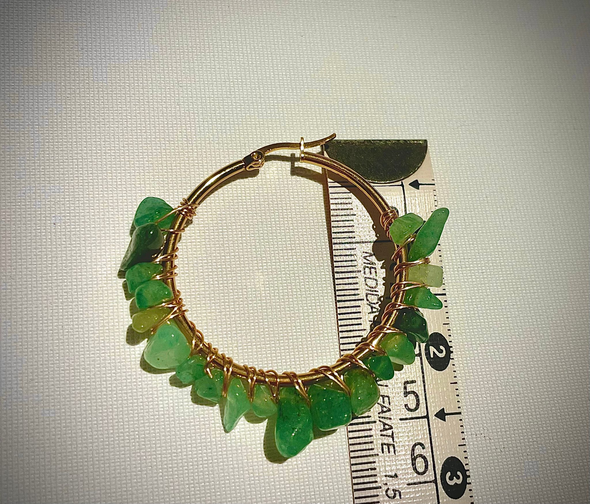 Garden Goddess Hoop Earrings - Aventurine