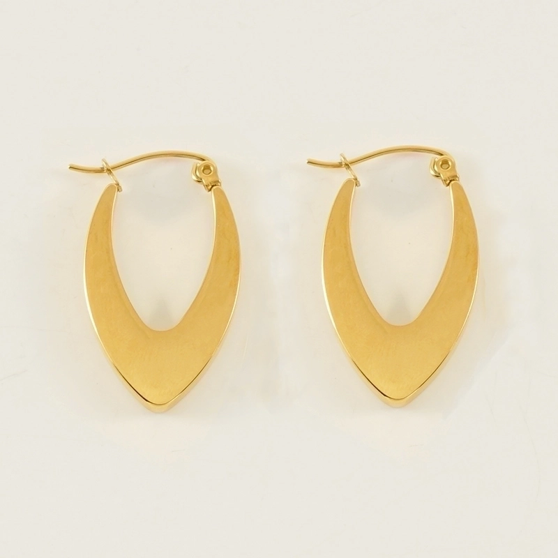 Gold V-Shaped Hoop Earrings