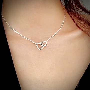 Interlocking Heart Pendant Necklace