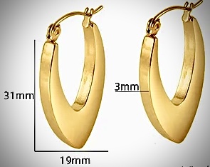 Gold V-Shaped Hoop Earrings
