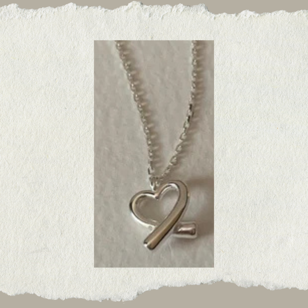 Silver Heart Outline Necklace