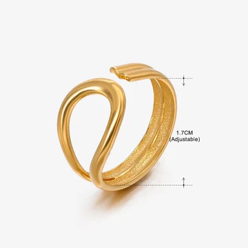 Golden Flow Sculpture Ring