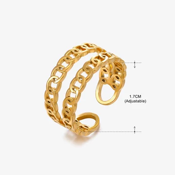 Double Chain Rebel Ring
