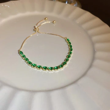 Emerald Tennis Slide Bracelet