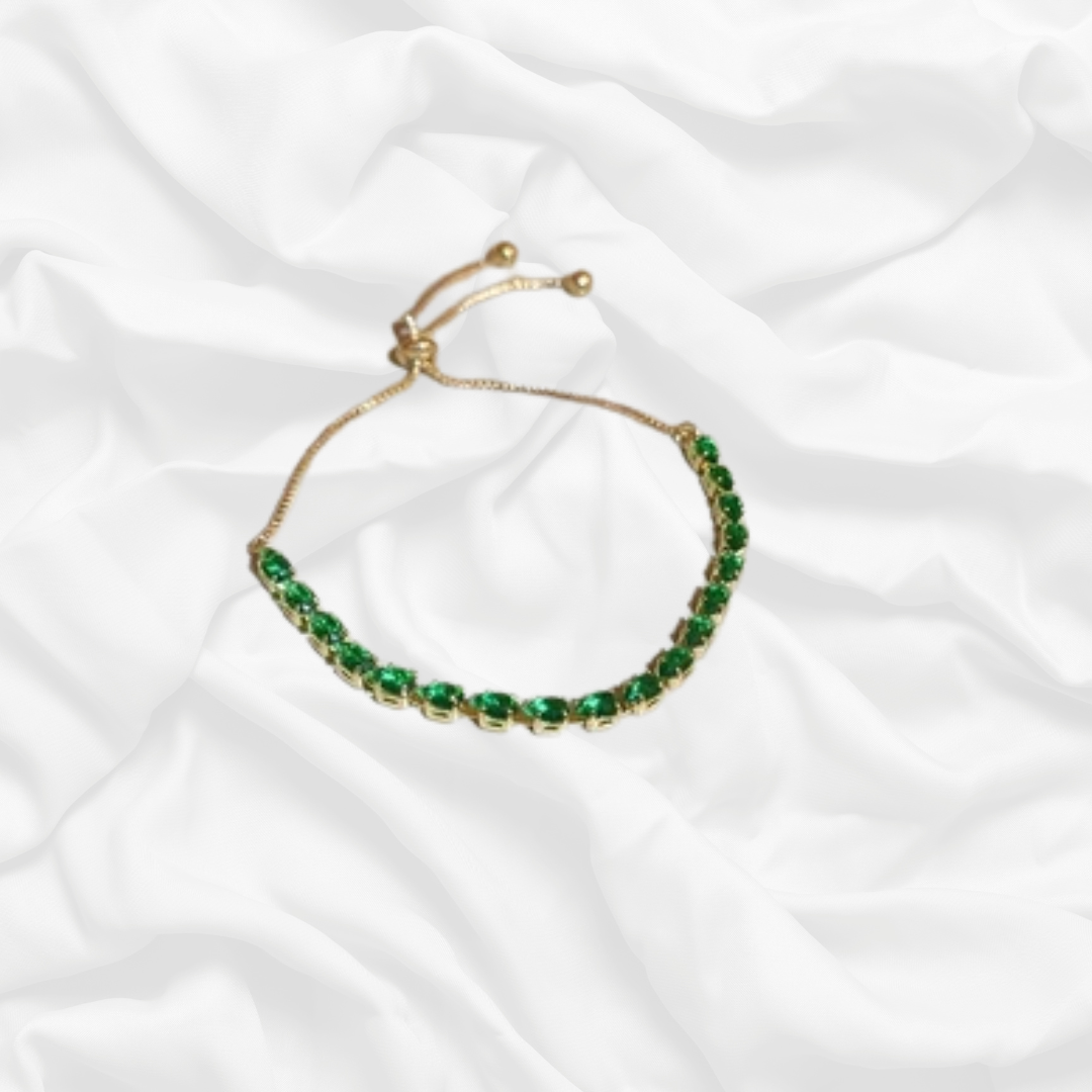 Emerald Tennis Slide Bracelet