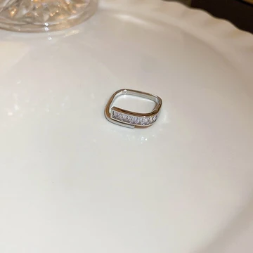 Silver Crystal Embrace Ring