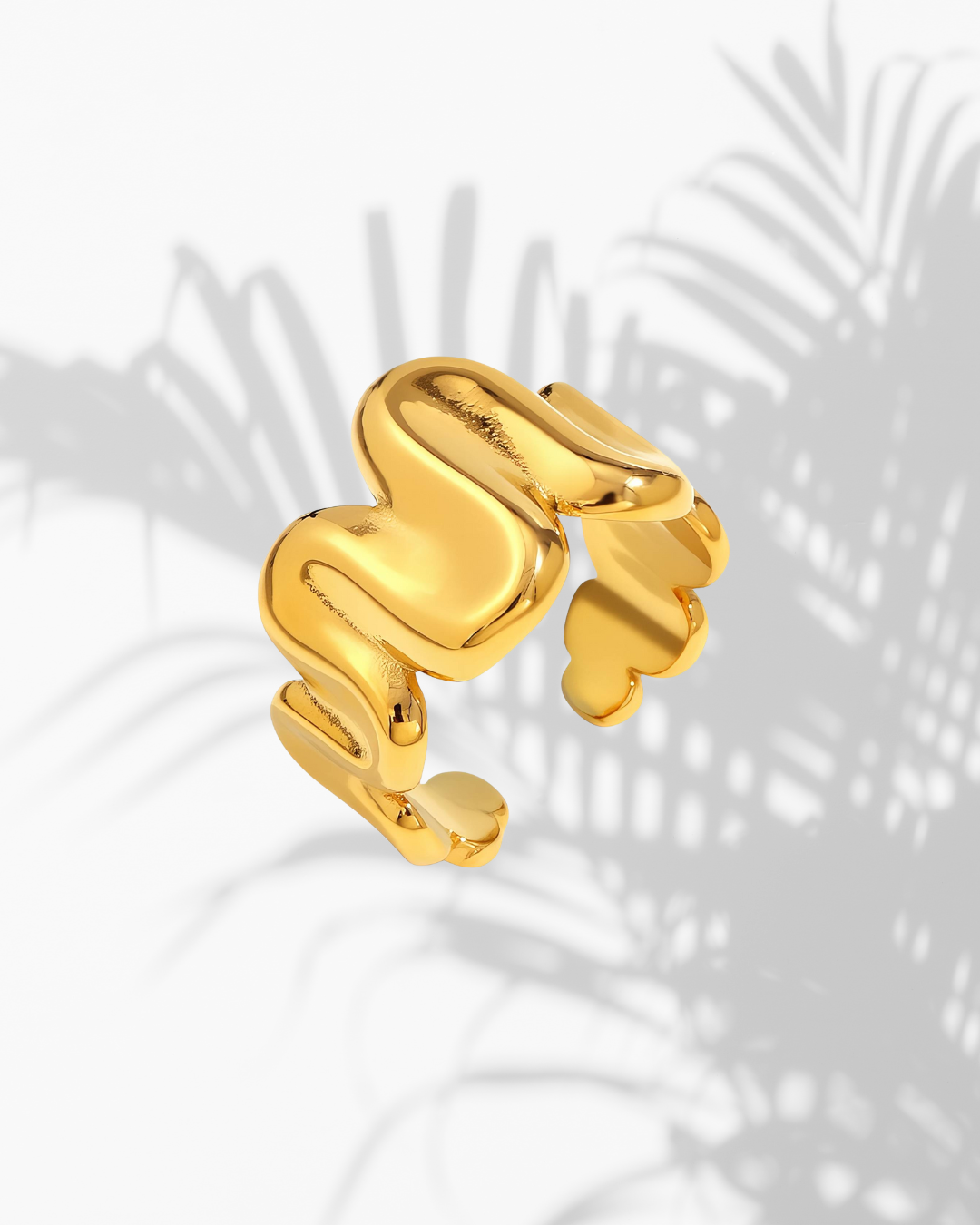 18k Gold plated Wave Ring