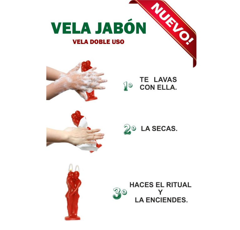 Vela jabón doble uso