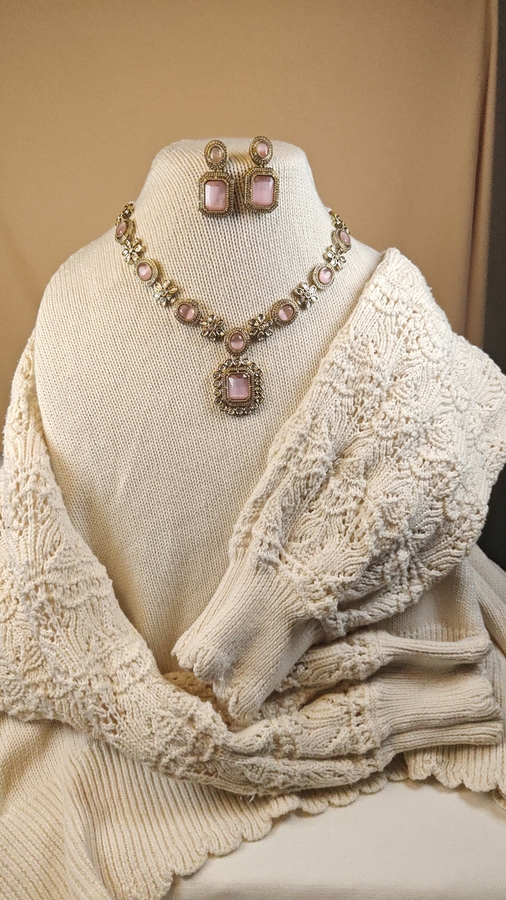 Blush Pink Stone Jewelry Set