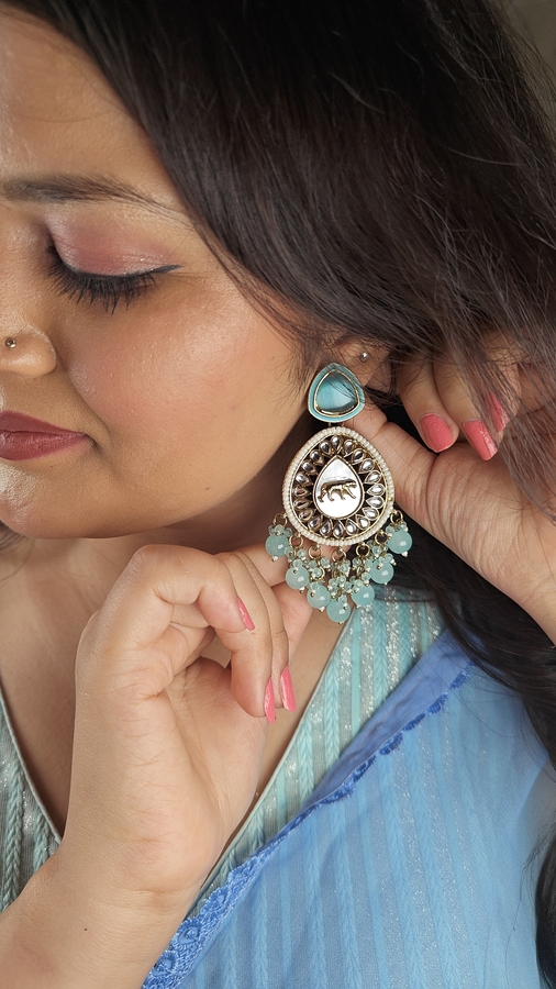 Teardrop Earrings with Leopard Motif