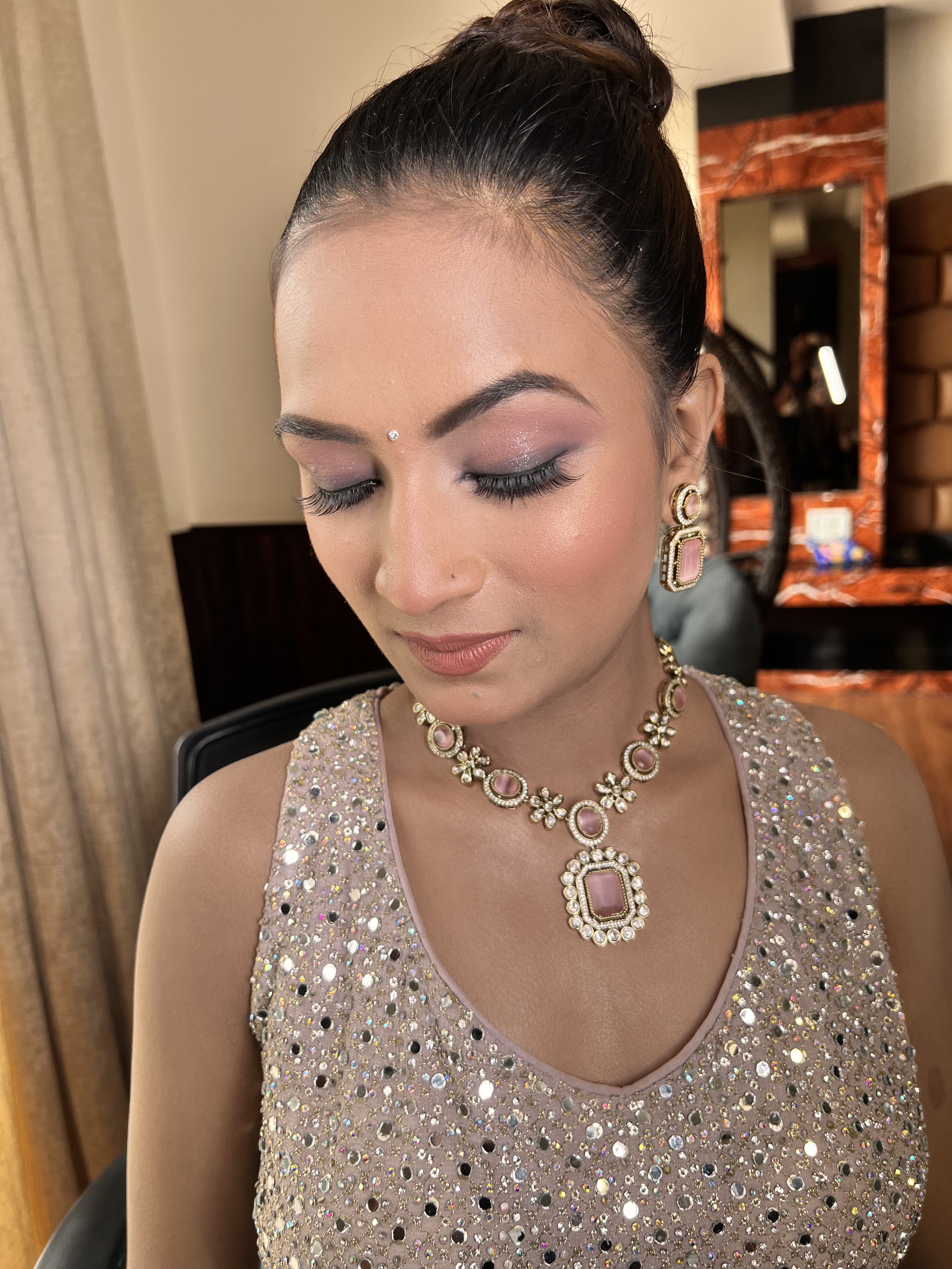 Blush Pink Stone Jewelry Set