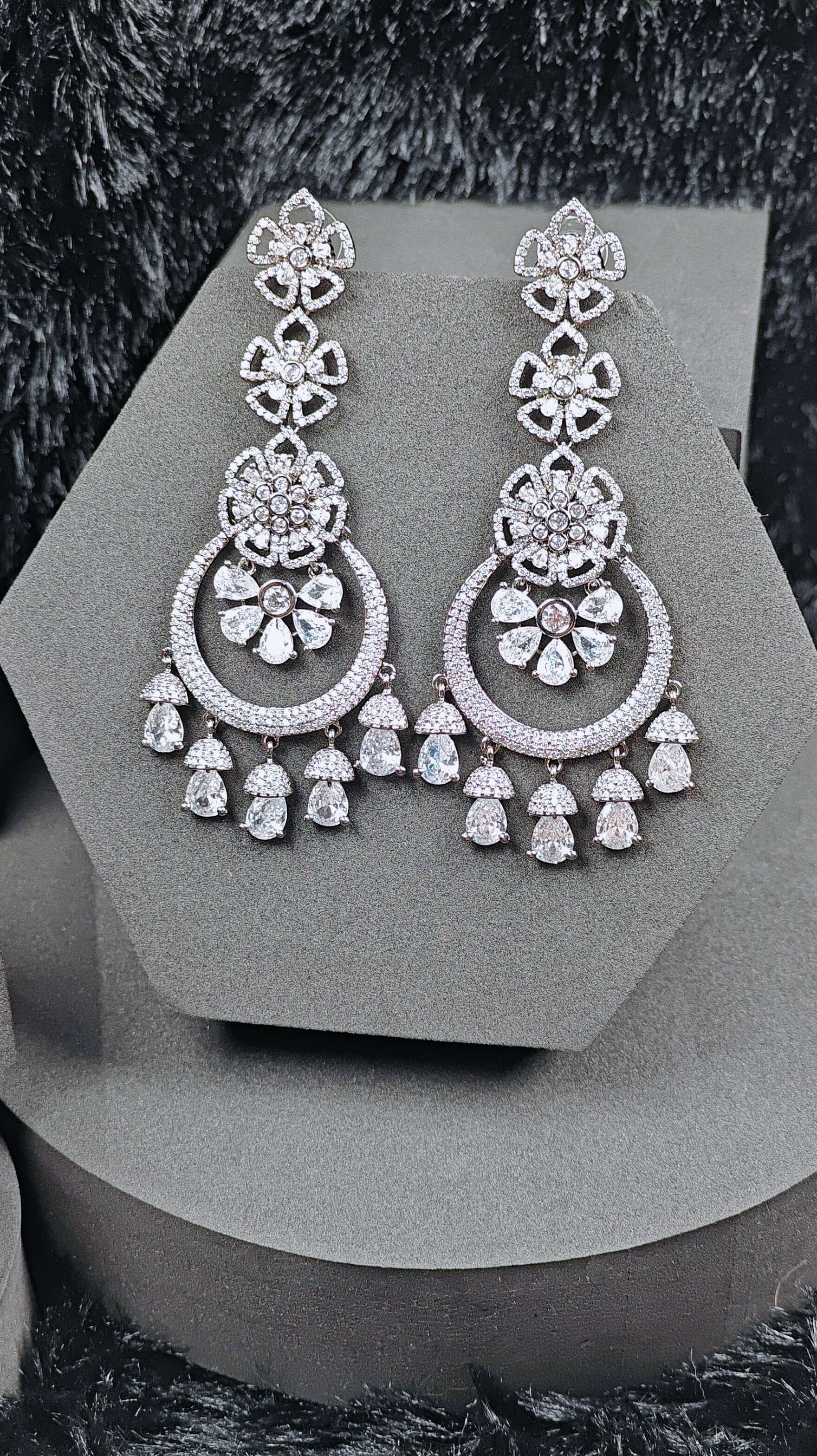 Luxury CZ Diamond Statement Earrings