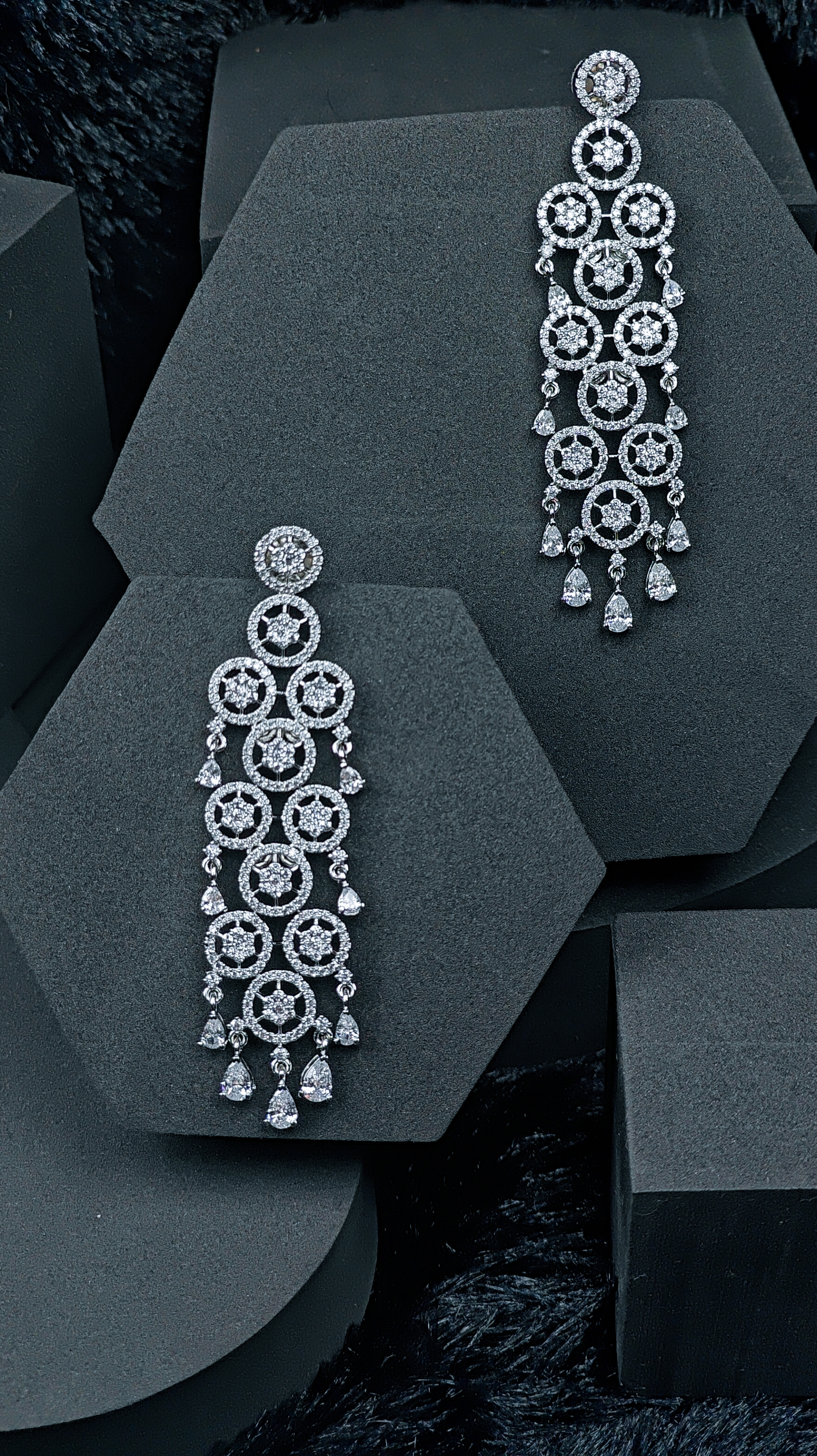 Elegant CZ Cascading Earrings