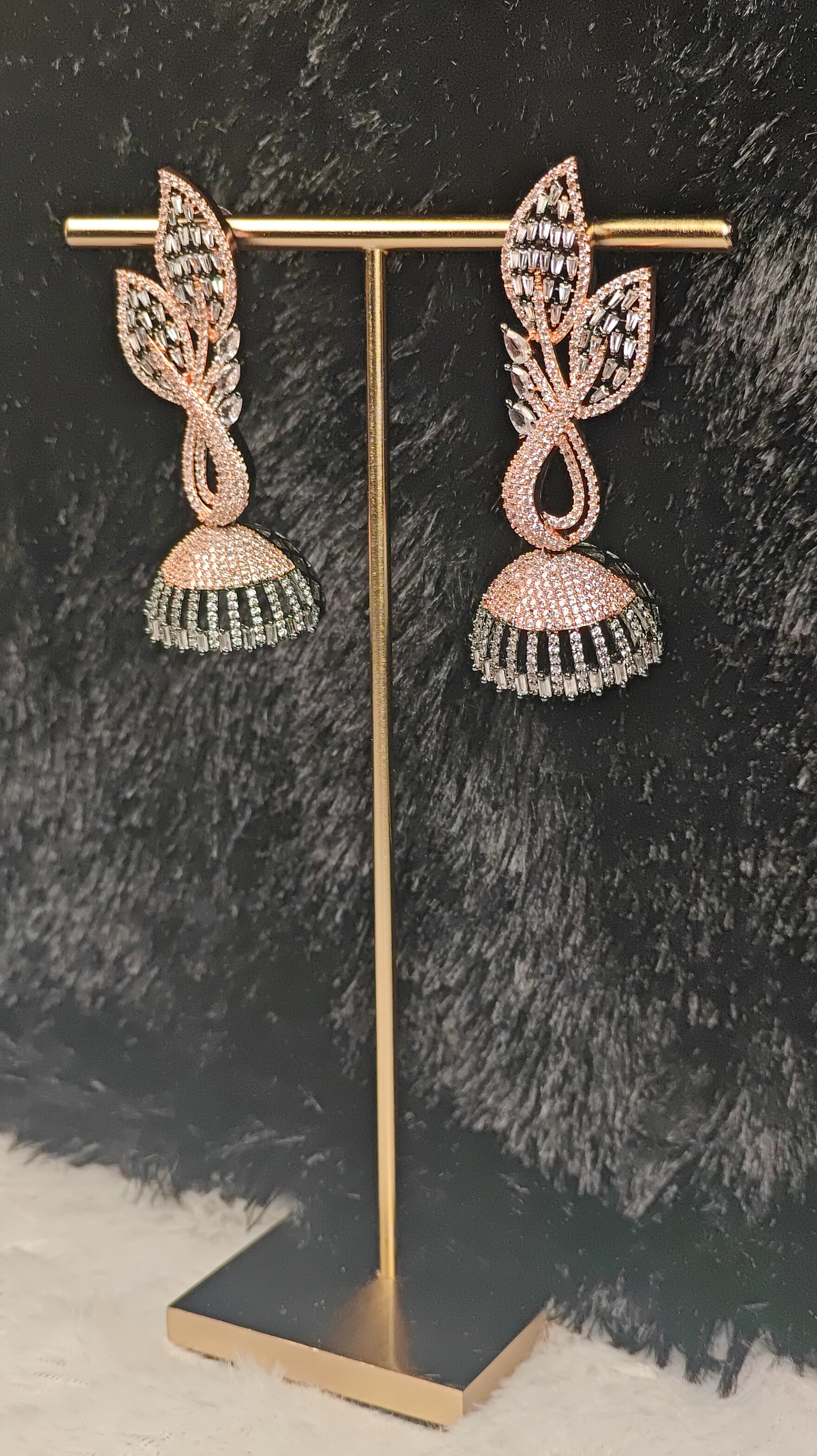 Rose Gold Glam Tassel Drop Earrings